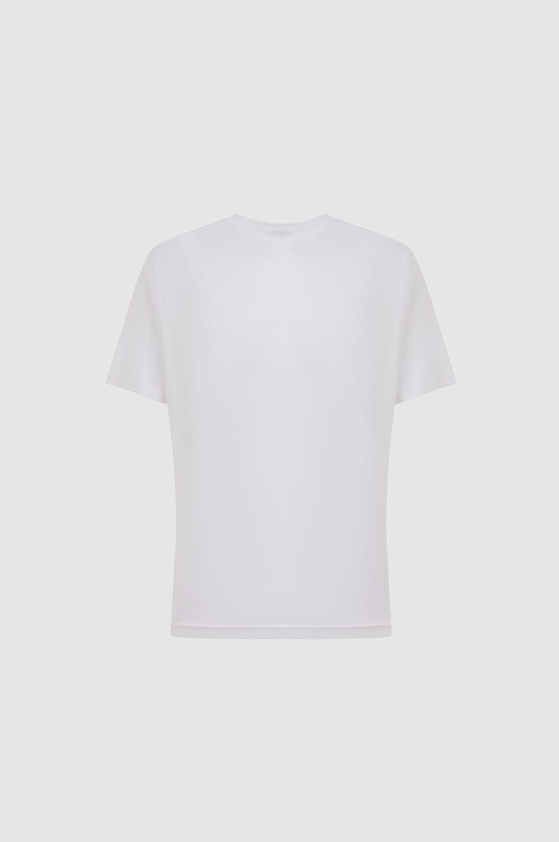 Erkek Beyaz Regular Fit Bisiklet Yaka Basic Tişört