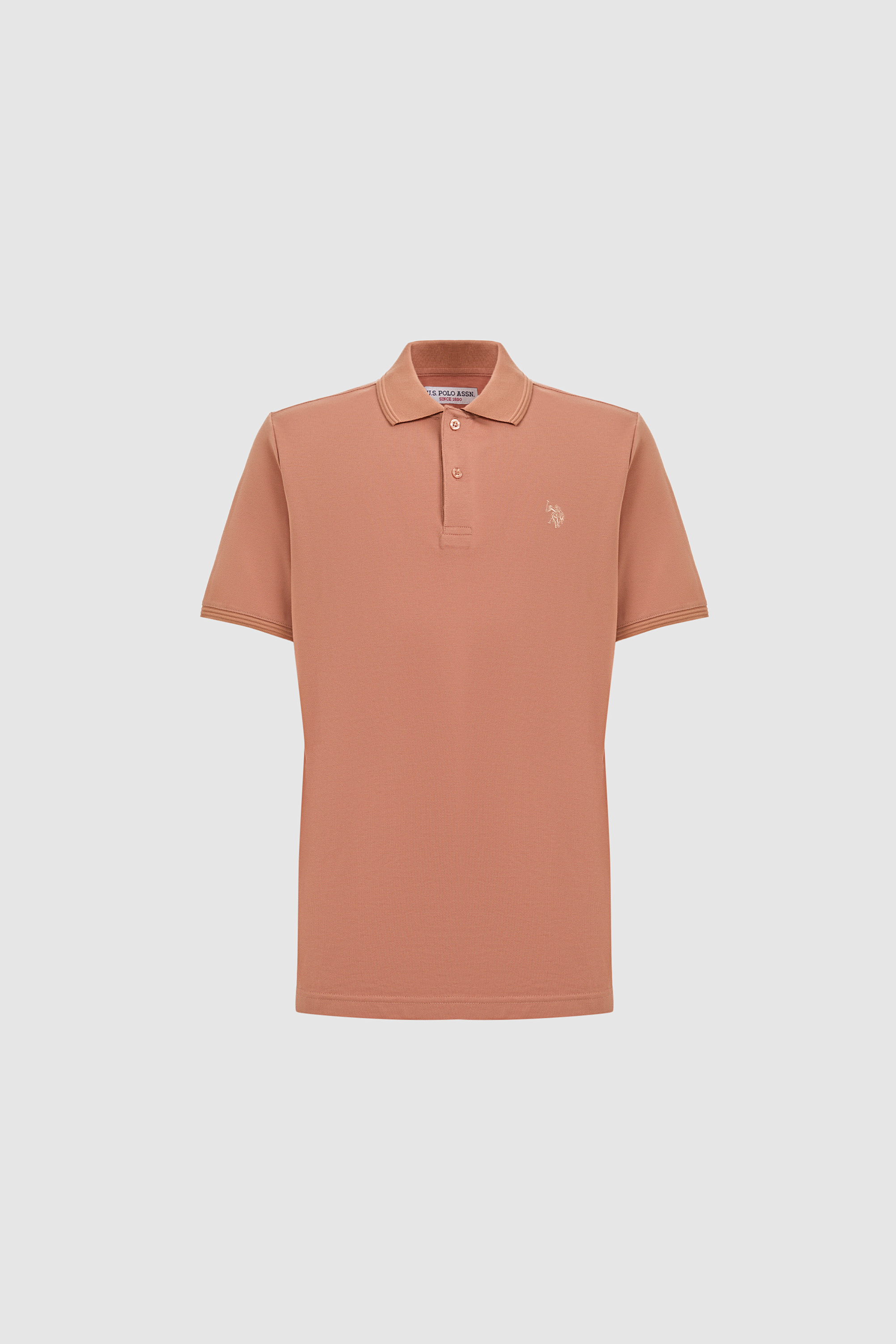 Erkek Pudra Regular Fit Polo Yaka Basic Tişört - 50324938146