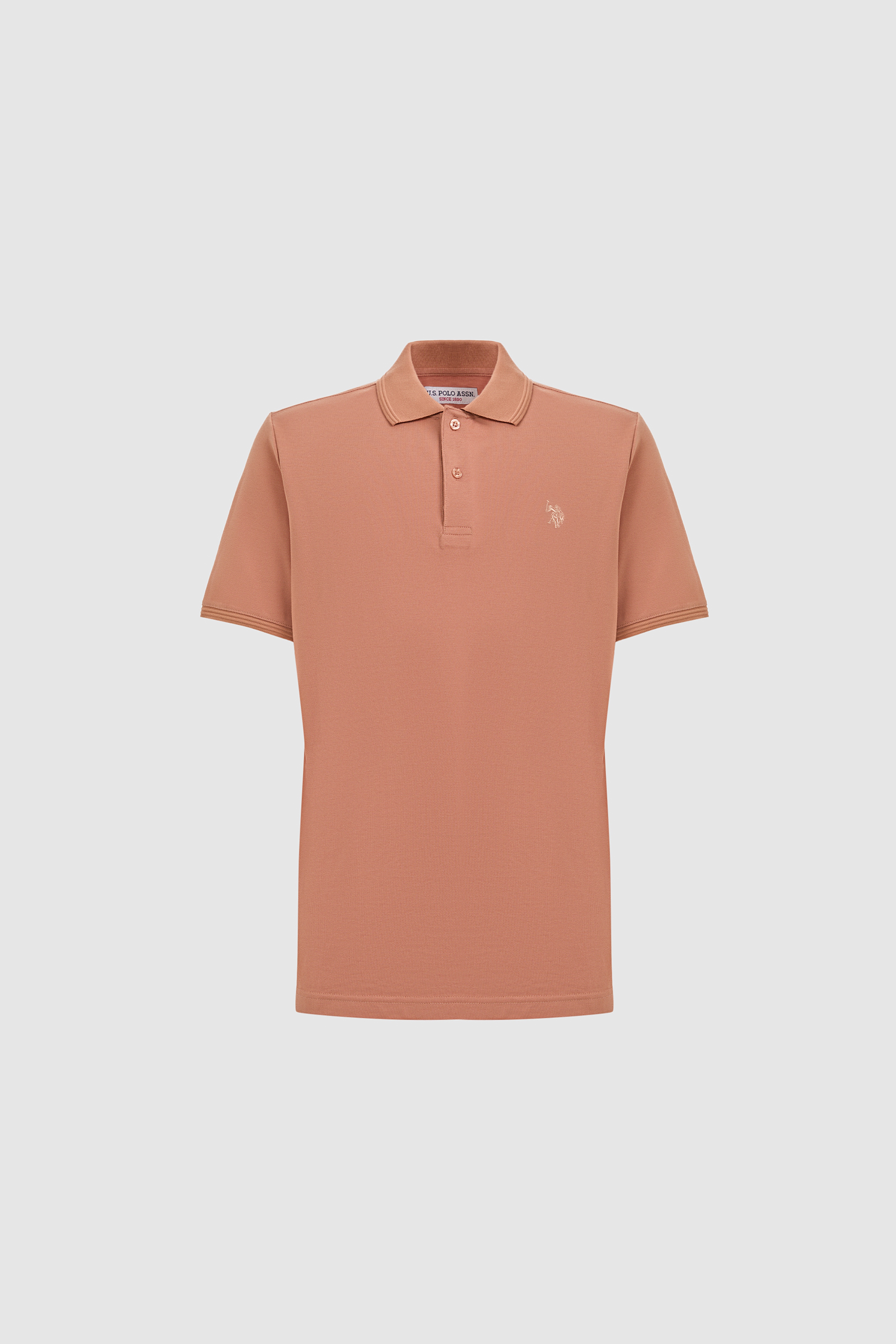 Erkek Pudra Regular Fit Polo Yaka Basic Tişört - Image 7