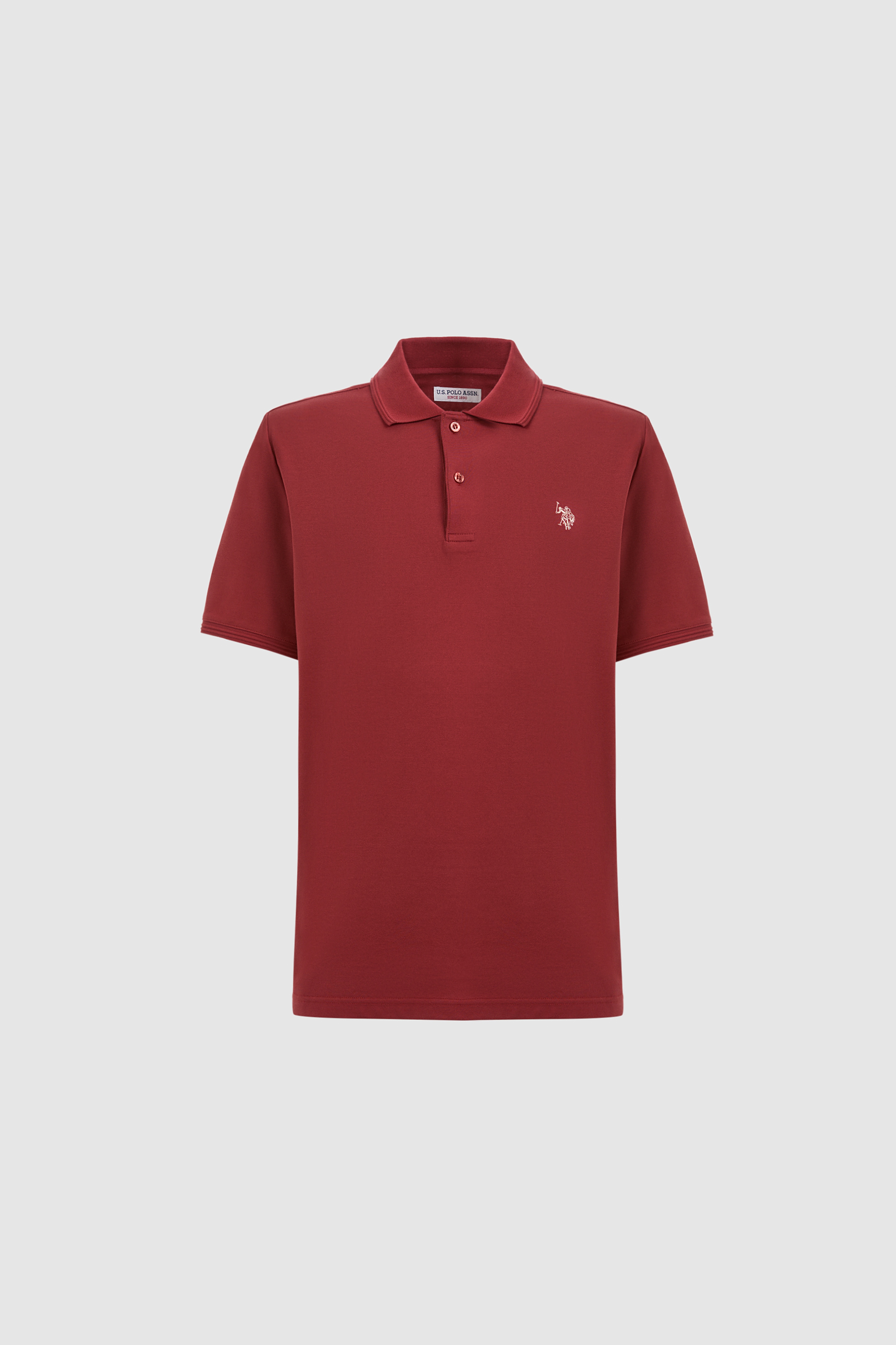 Erkek Vişne Regular Fit Polo Yaka Basic Tişört - Image 7