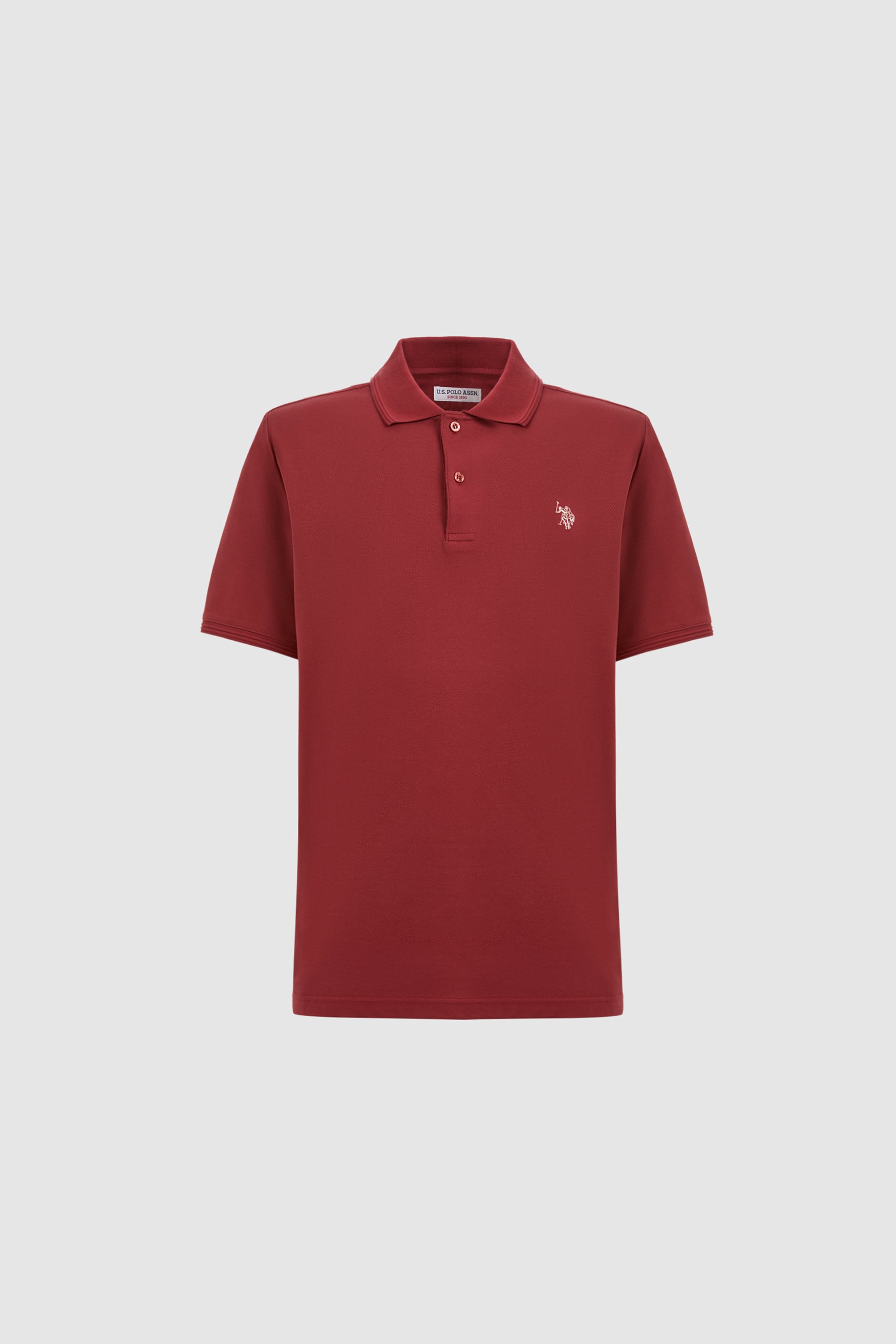 Erkek Vişne Regular Fit Polo Yaka Basic Tişört - 50324938126