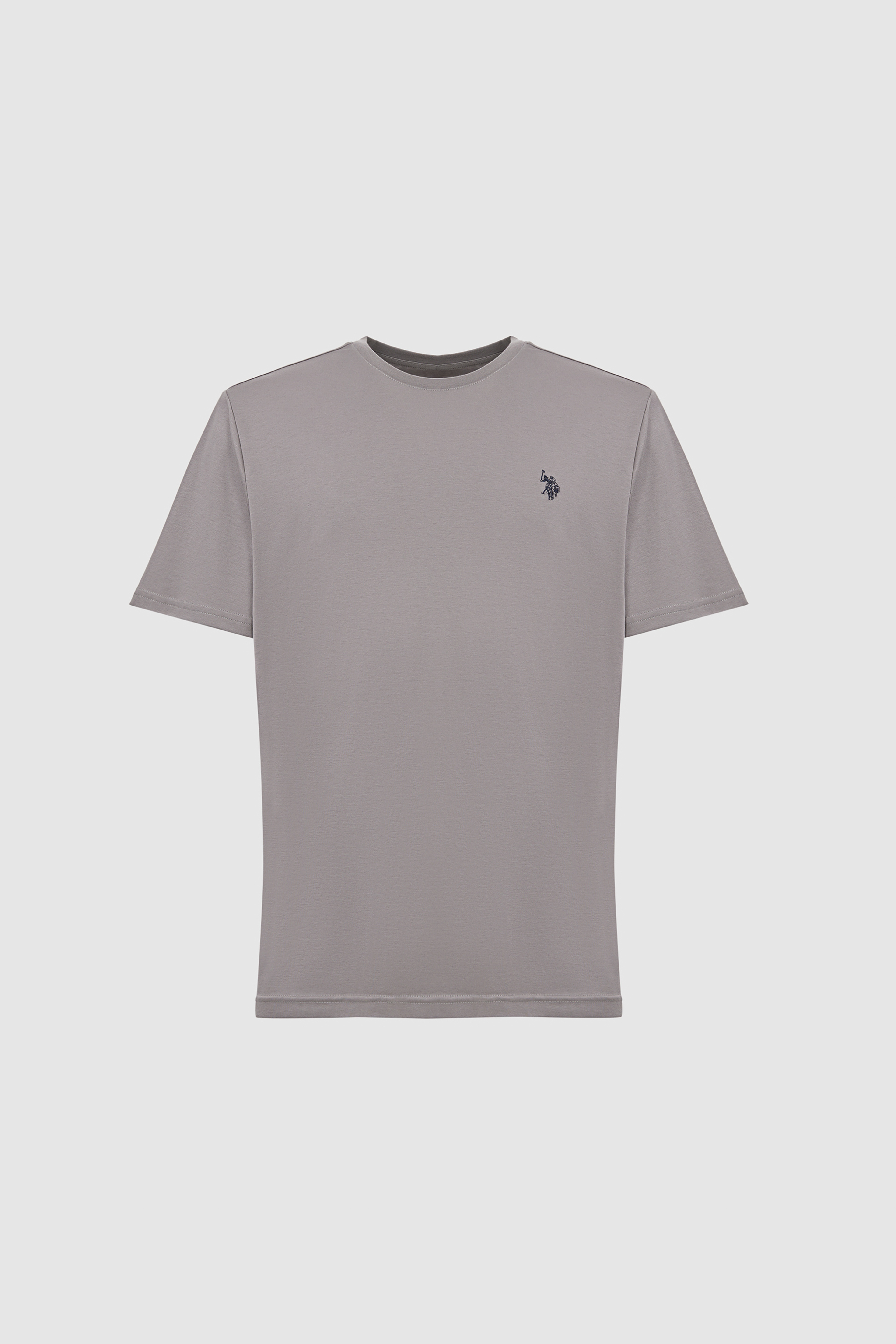 Erkek Gri Regular Fit Bisiklet Yaka Basic Tişört