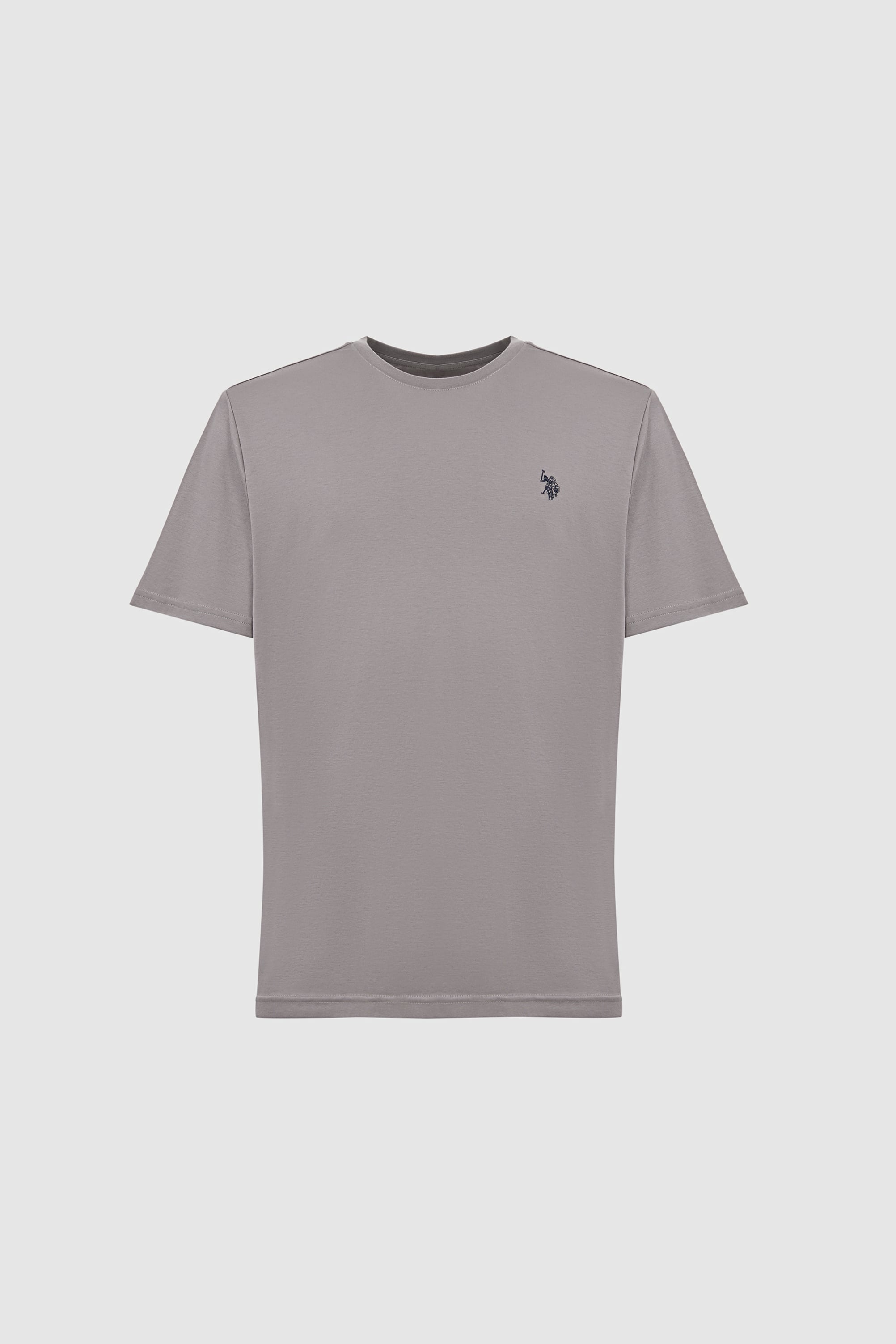 Erkek Gri Regular Fit Bisiklet Yaka Basic Tişört - 50324944038