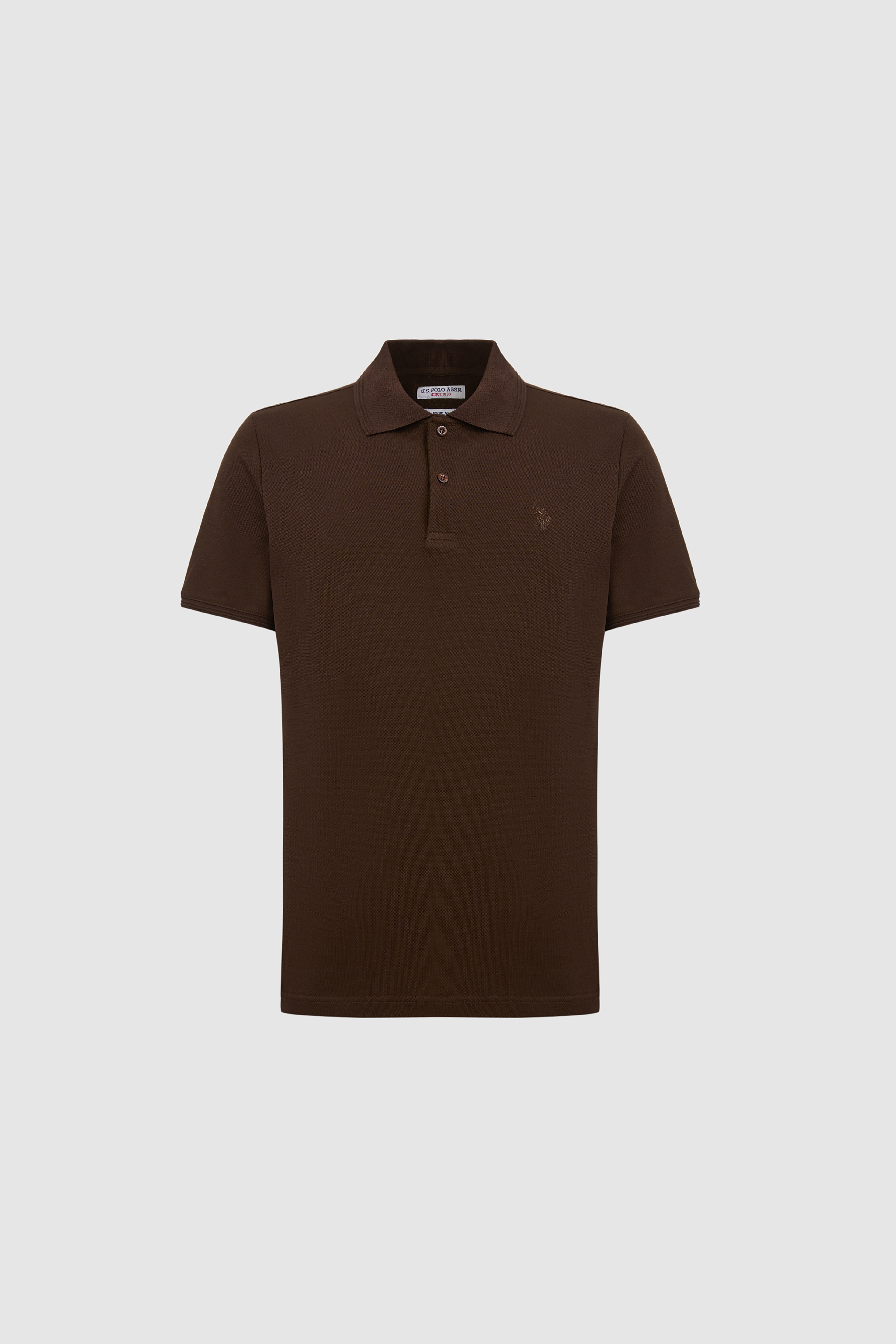 Erkek Koyu Kahverengi Regular Fit Polo Yaka Basic Tişört - Image 7