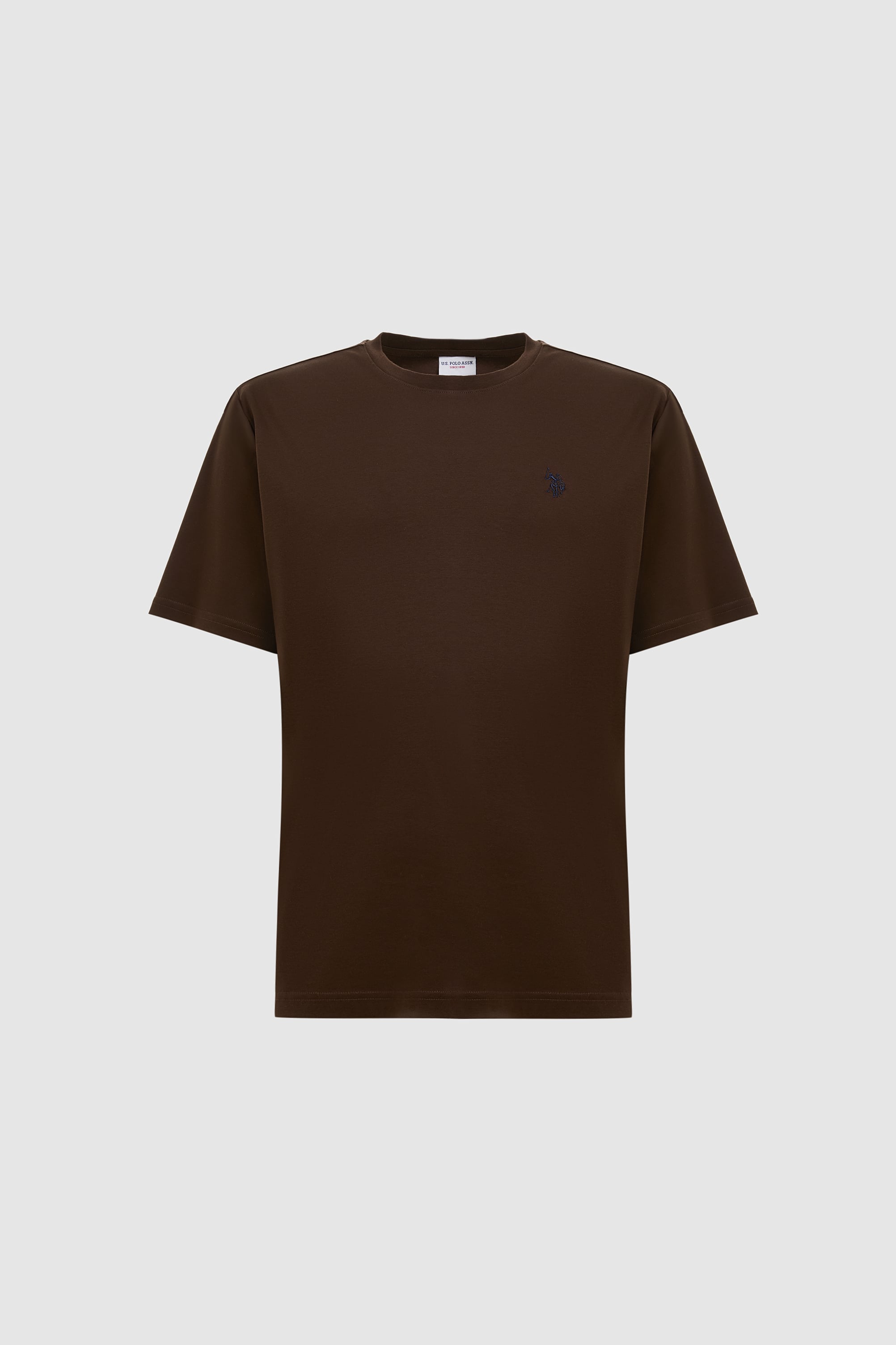Erkek Koyu Kahverengi Regular Fit Bisiklet Yaka Basic Tişört - 50324944085