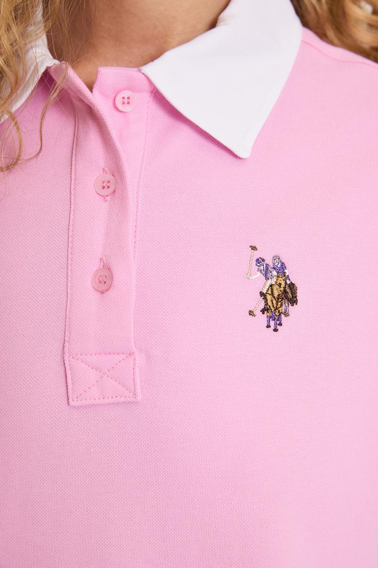 Kadın Pembe Polo Yaka Tişört - 50322027010
