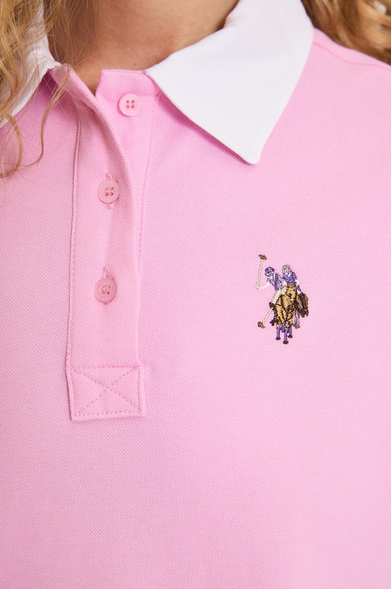 Kadın Pembe Polo Yaka Tişört
