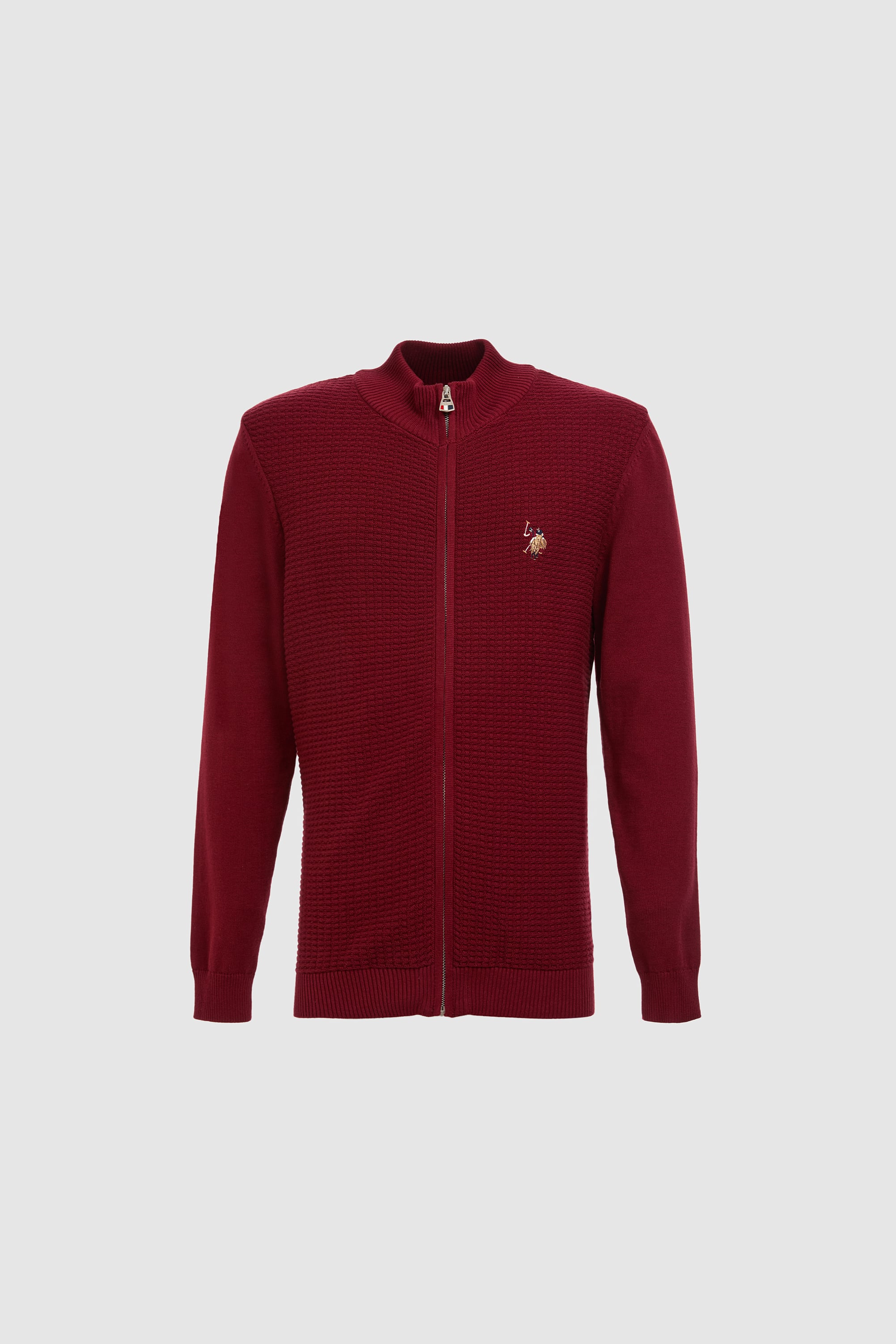 Erkek Bordo Basic Triko Hırka