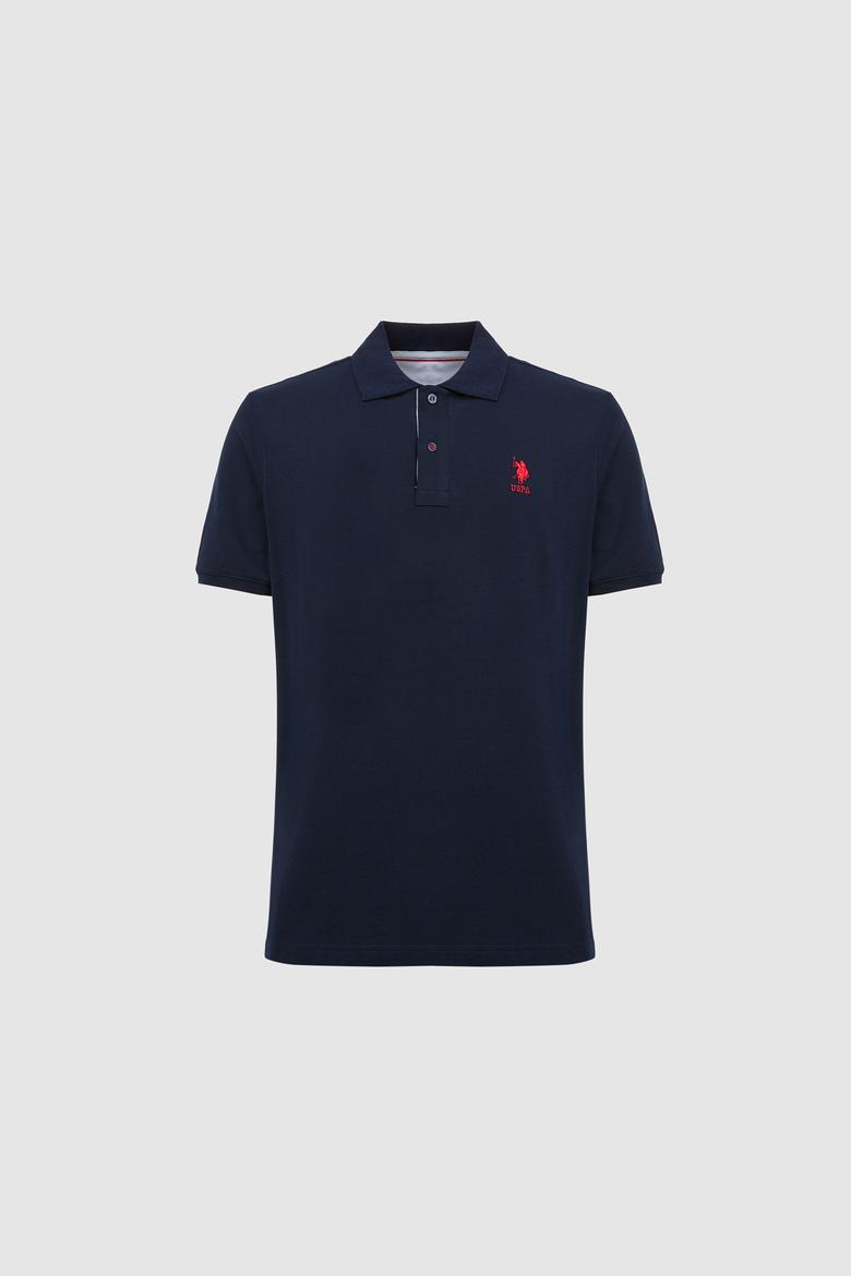 Erkek Lacivert Regular Fit Polo Yaka Basic Tişört - 50322314056