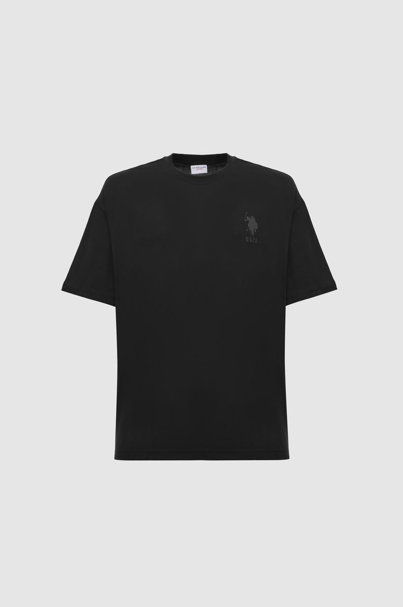 Erkek Siyah Comfort Fit Bisiklet Yaka Basic Tişört