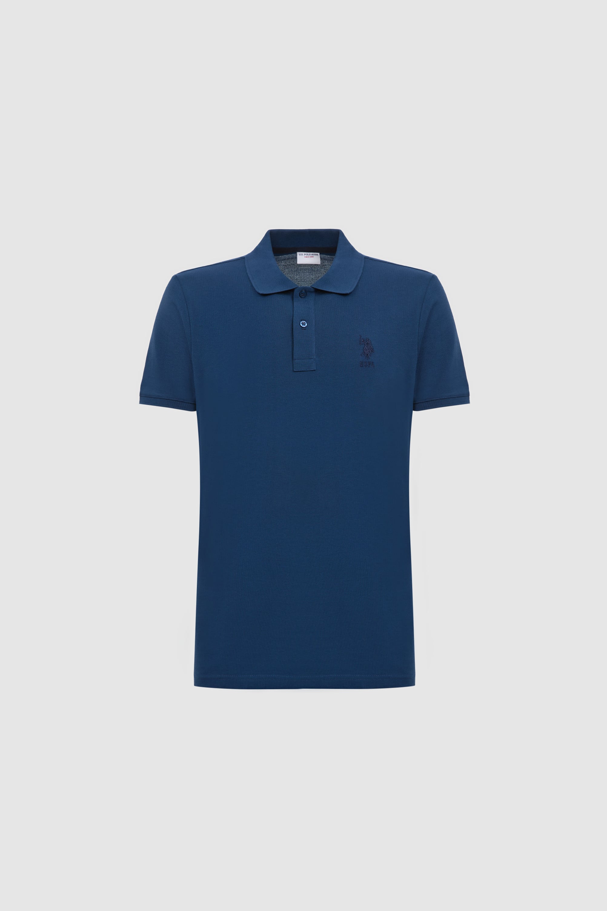 Erkek Açık Lacivert Slim Fit Polo Yaka Basic Tişört - 50326920188