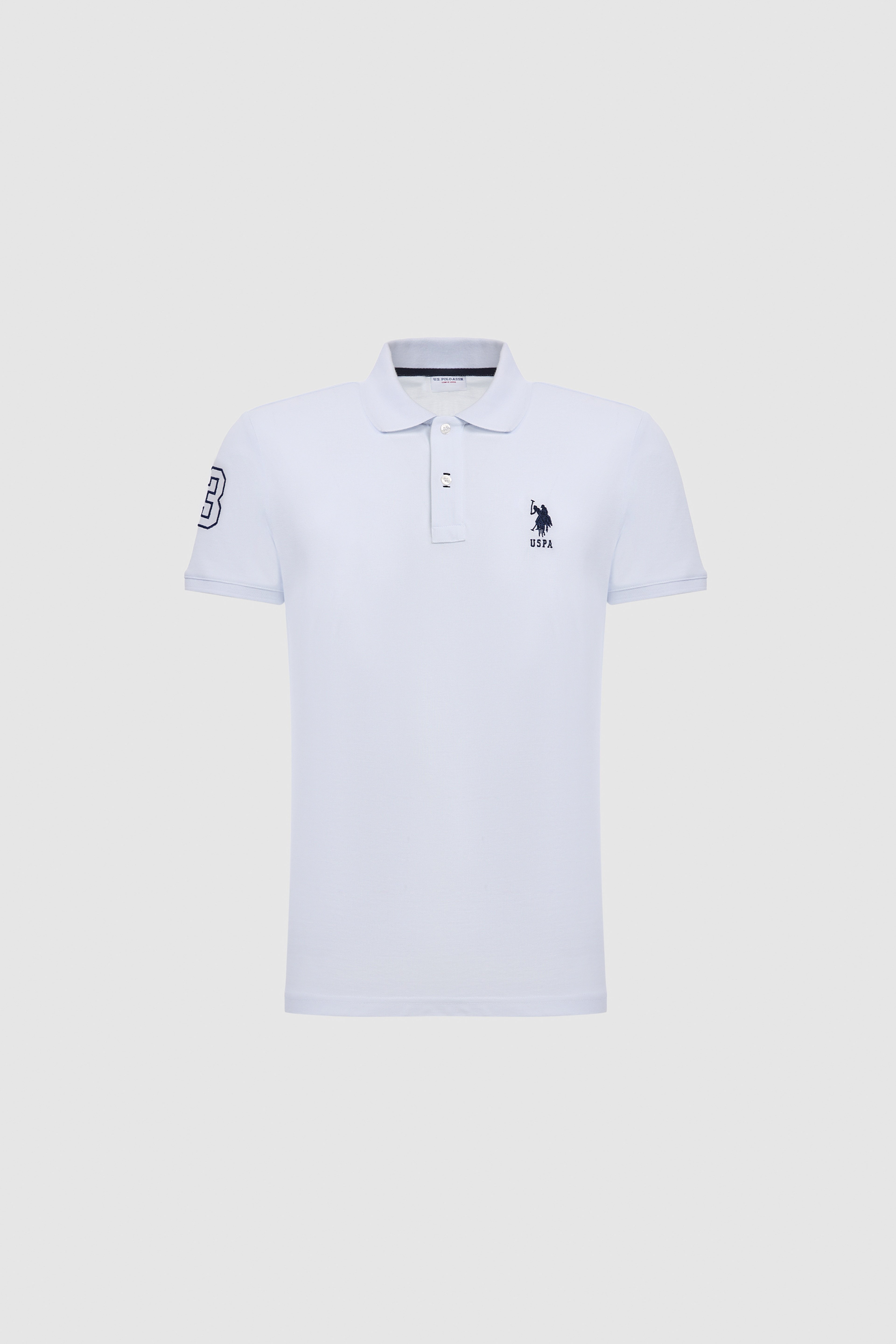 Erkek Beyaz Slim Fit Polo Yaka Basic Tişört