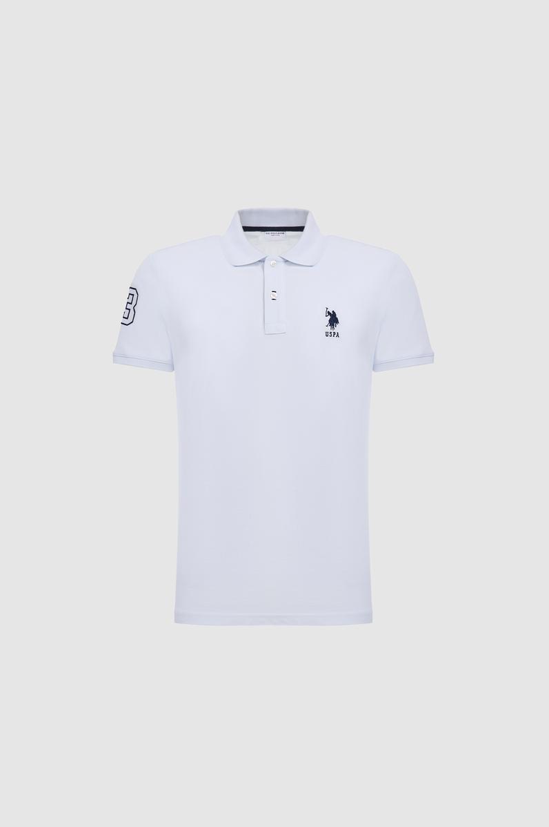 Erkek Beyaz Slim Fit Polo Yaka Basic Tişört