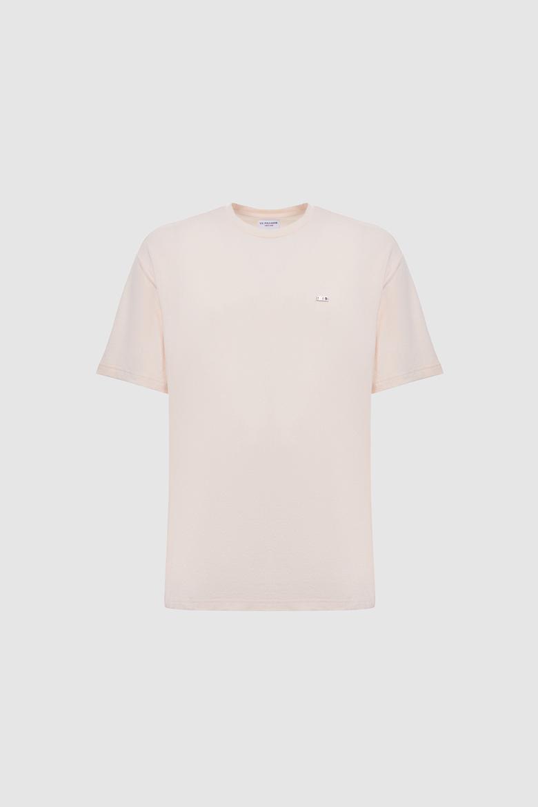 Erkek Krem Comfort Fit Bisiklet Yaka Tişört - 50327201021