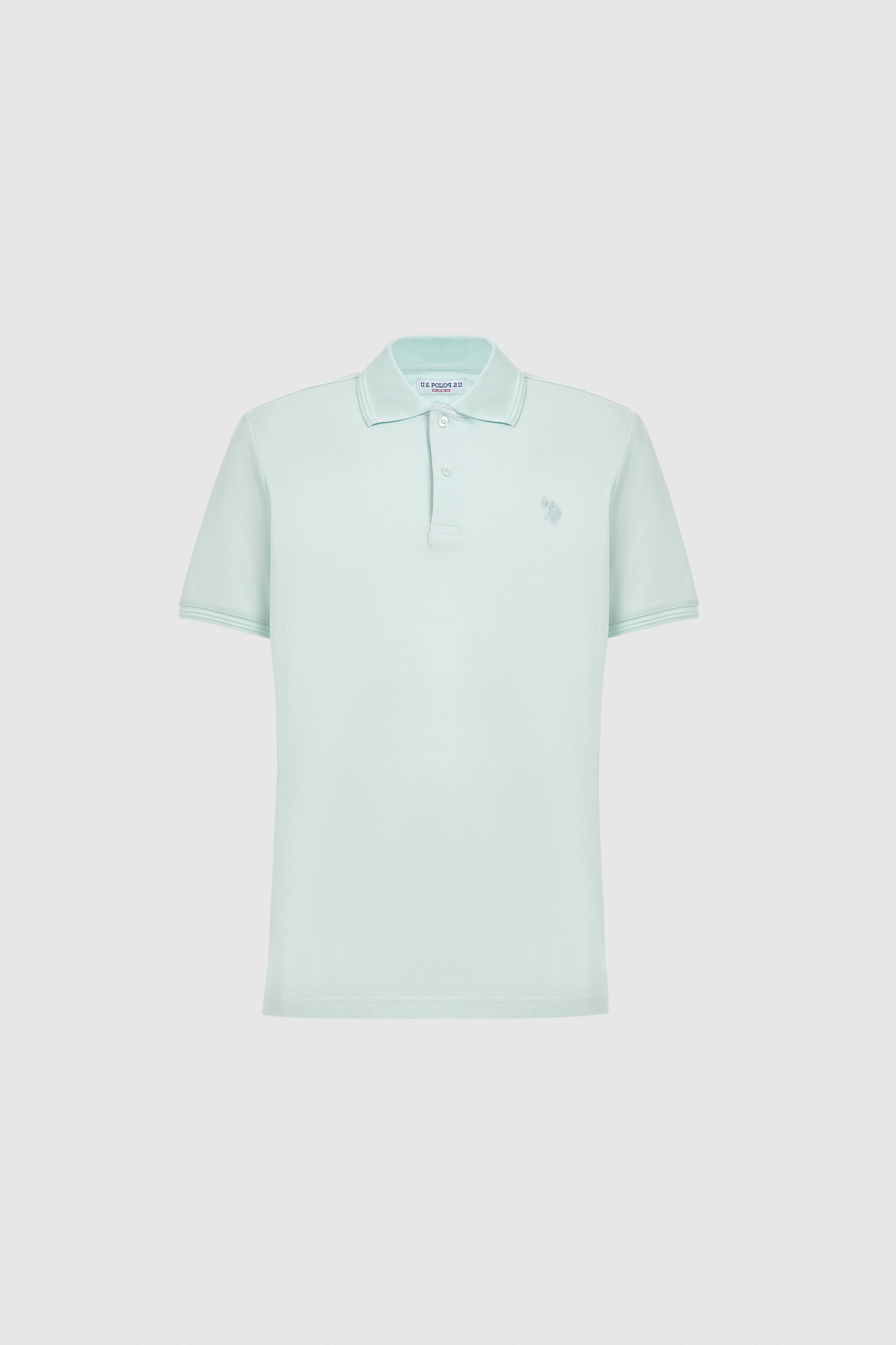 Erkek Su Yeşili Regular Fit Polo Yaka Basic Tişört - Image 7