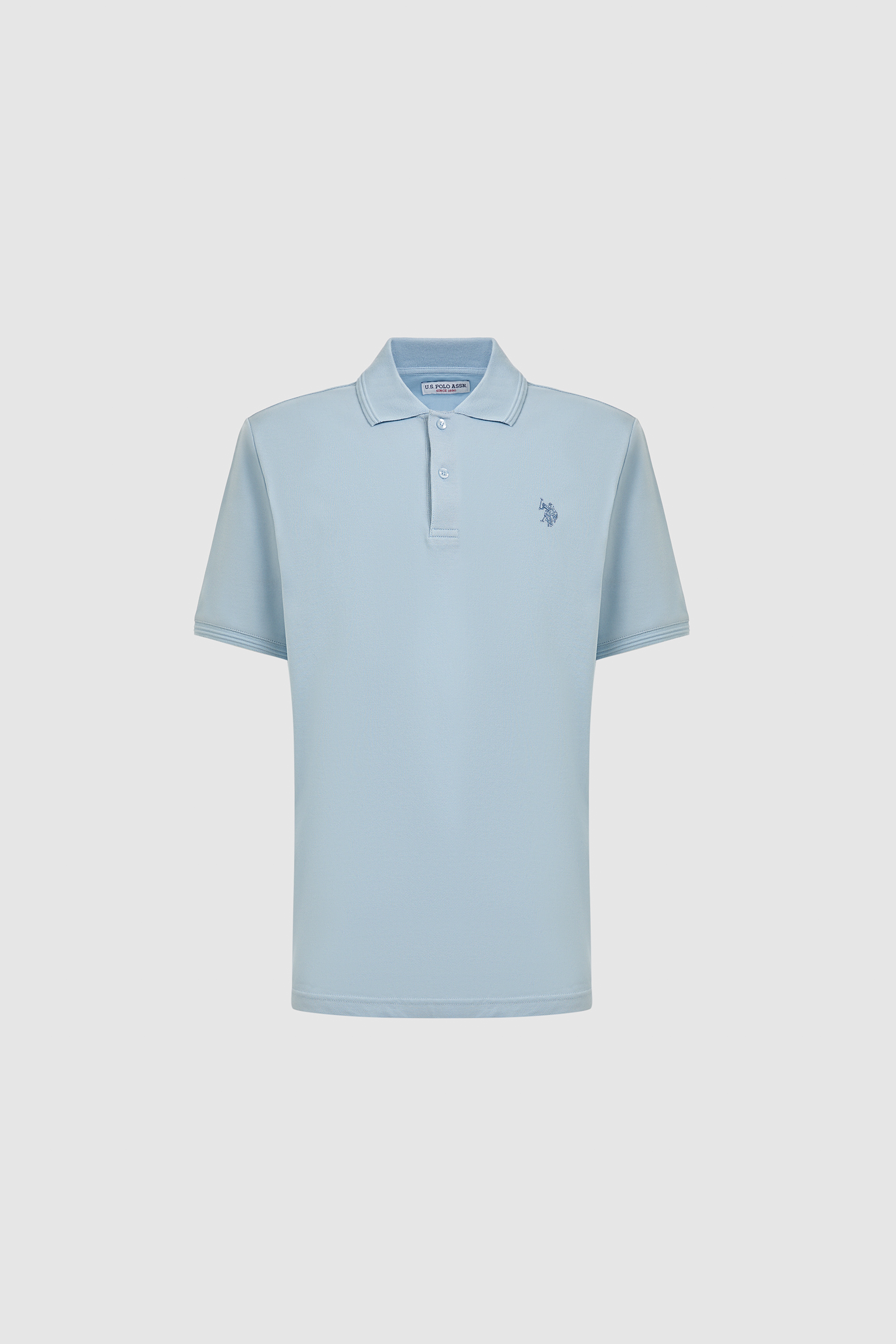 Erkek Açık Mavi Regular Fit Polo Yaka Basic Tişört - Image 7
