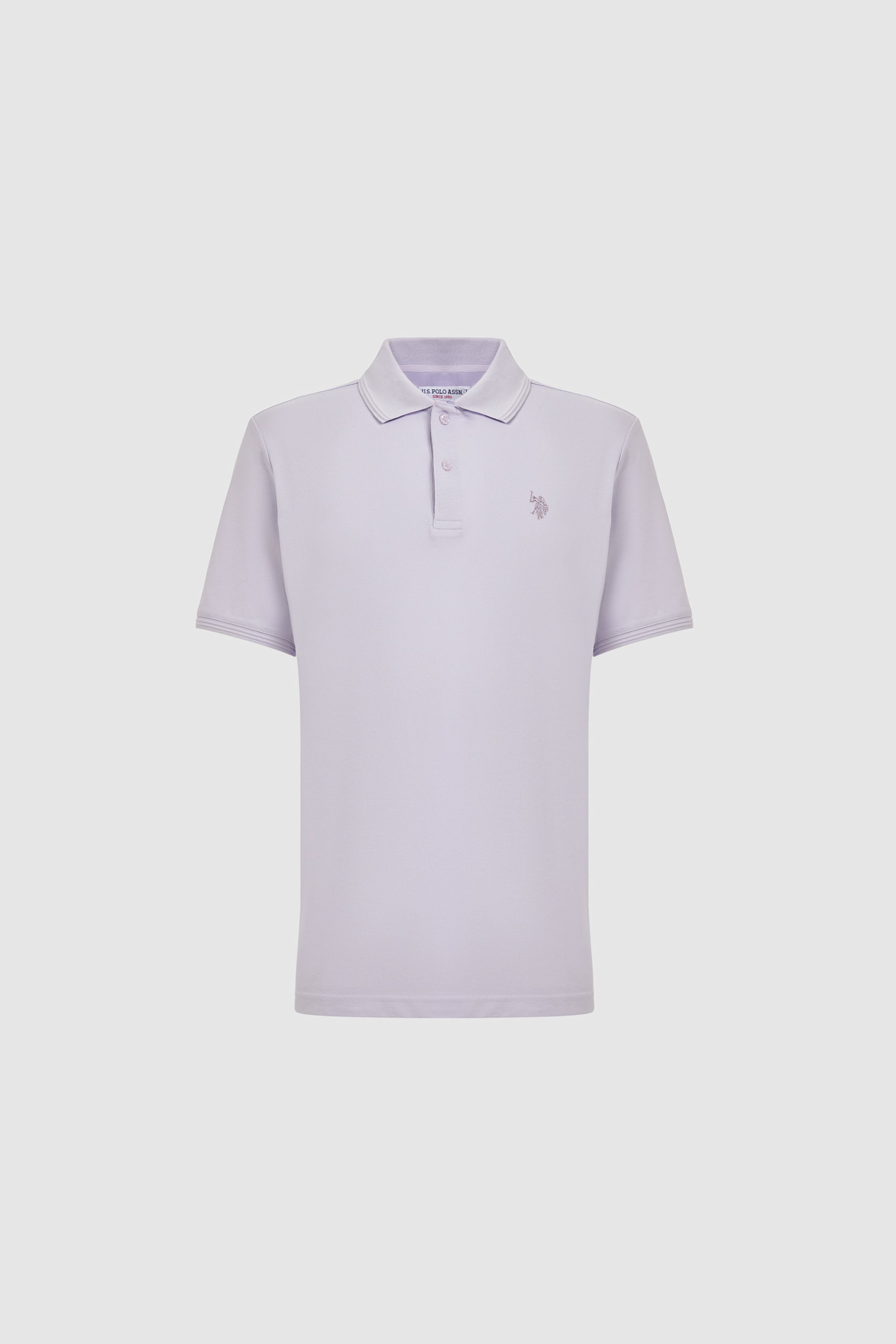 Erkek Lila Regular Fit Polo Yaka Basic Tişört - 50324938187