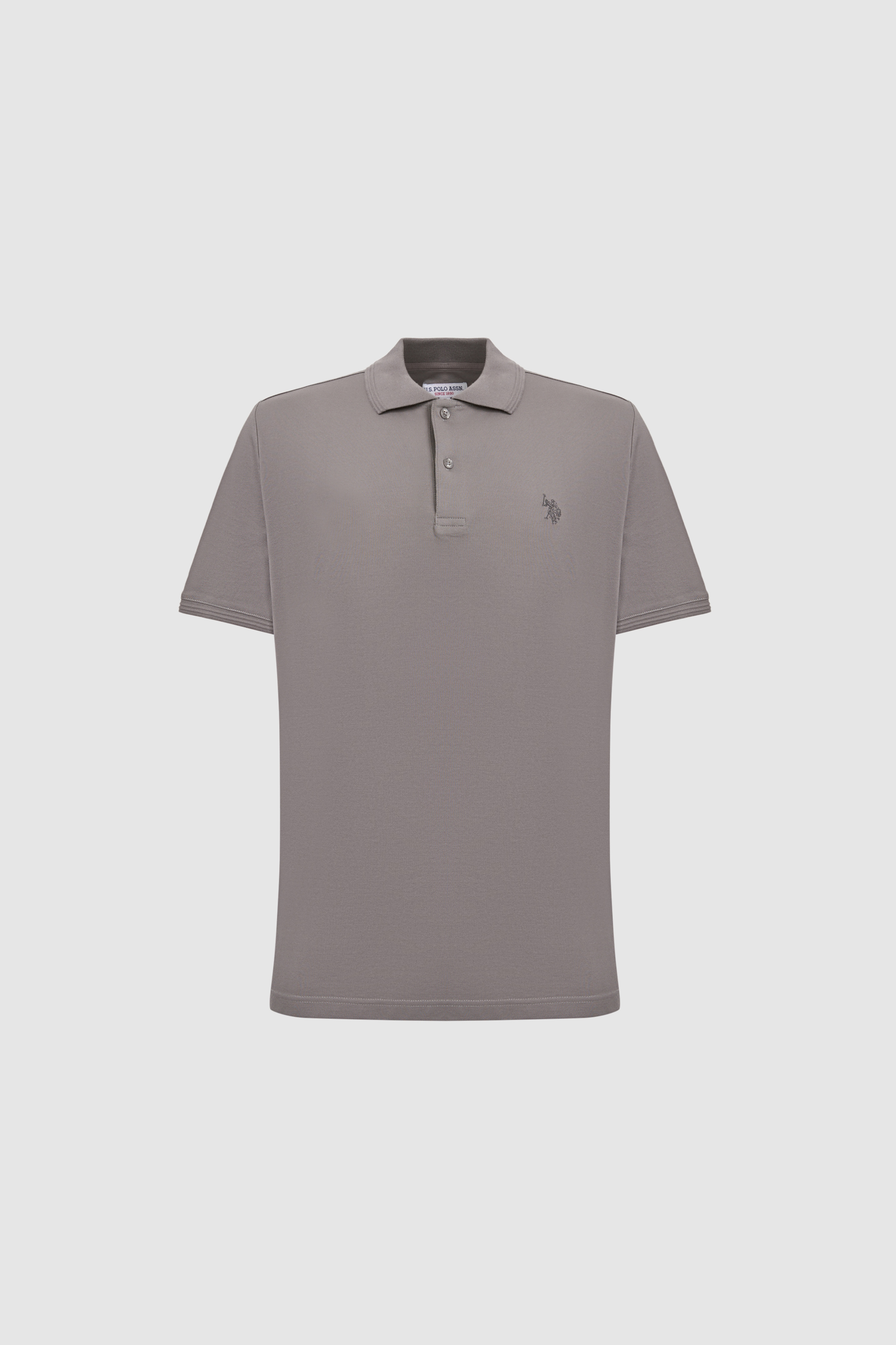 Erkek Gri Regular Fit Polo Yaka Basic Tişört