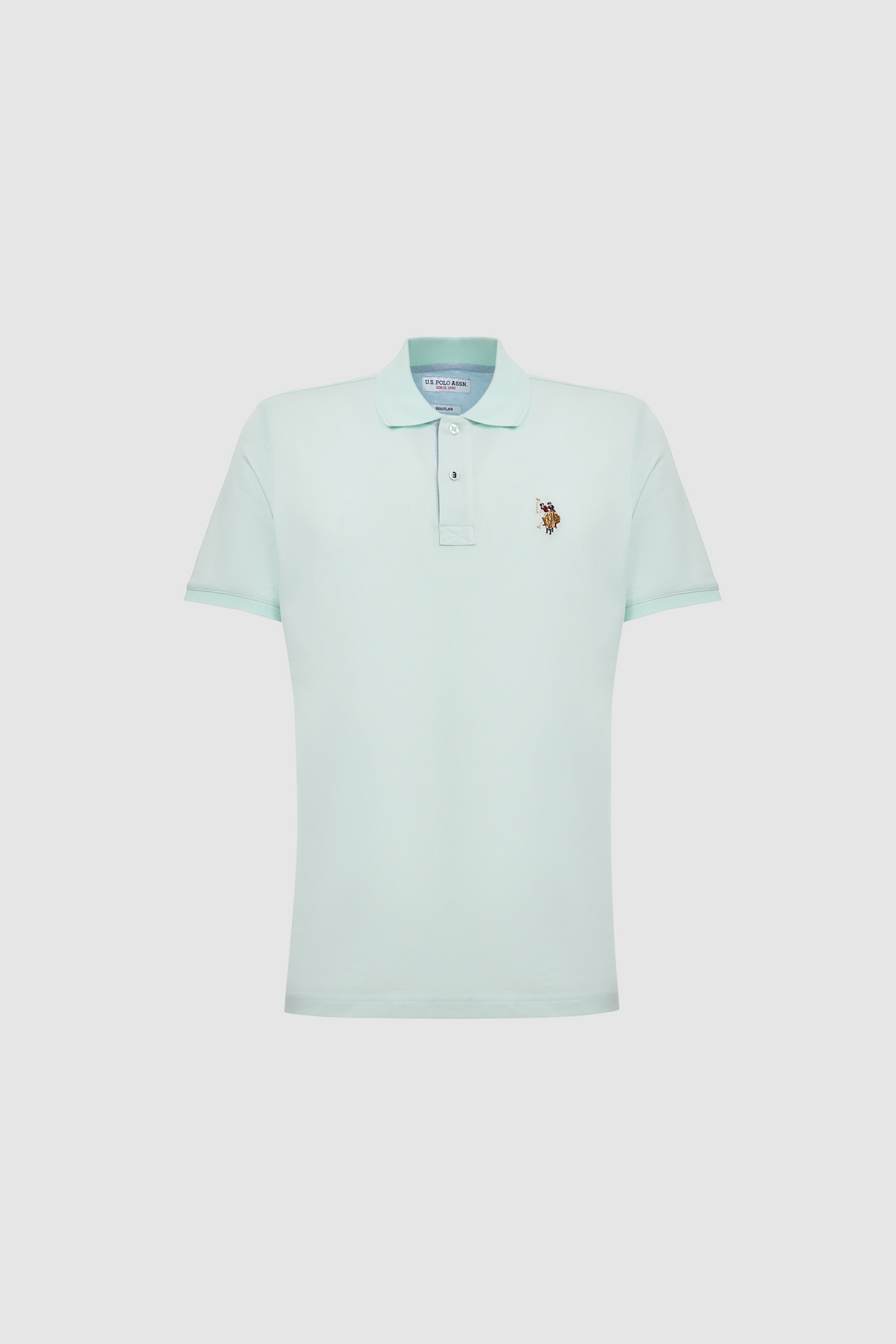 Erkek Su Yeşili Regular Fit Polo Yaka Basic Tişört - Image 7