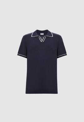 Erkek Lacivert Polo Yaka Triko Tişört - 50321682008