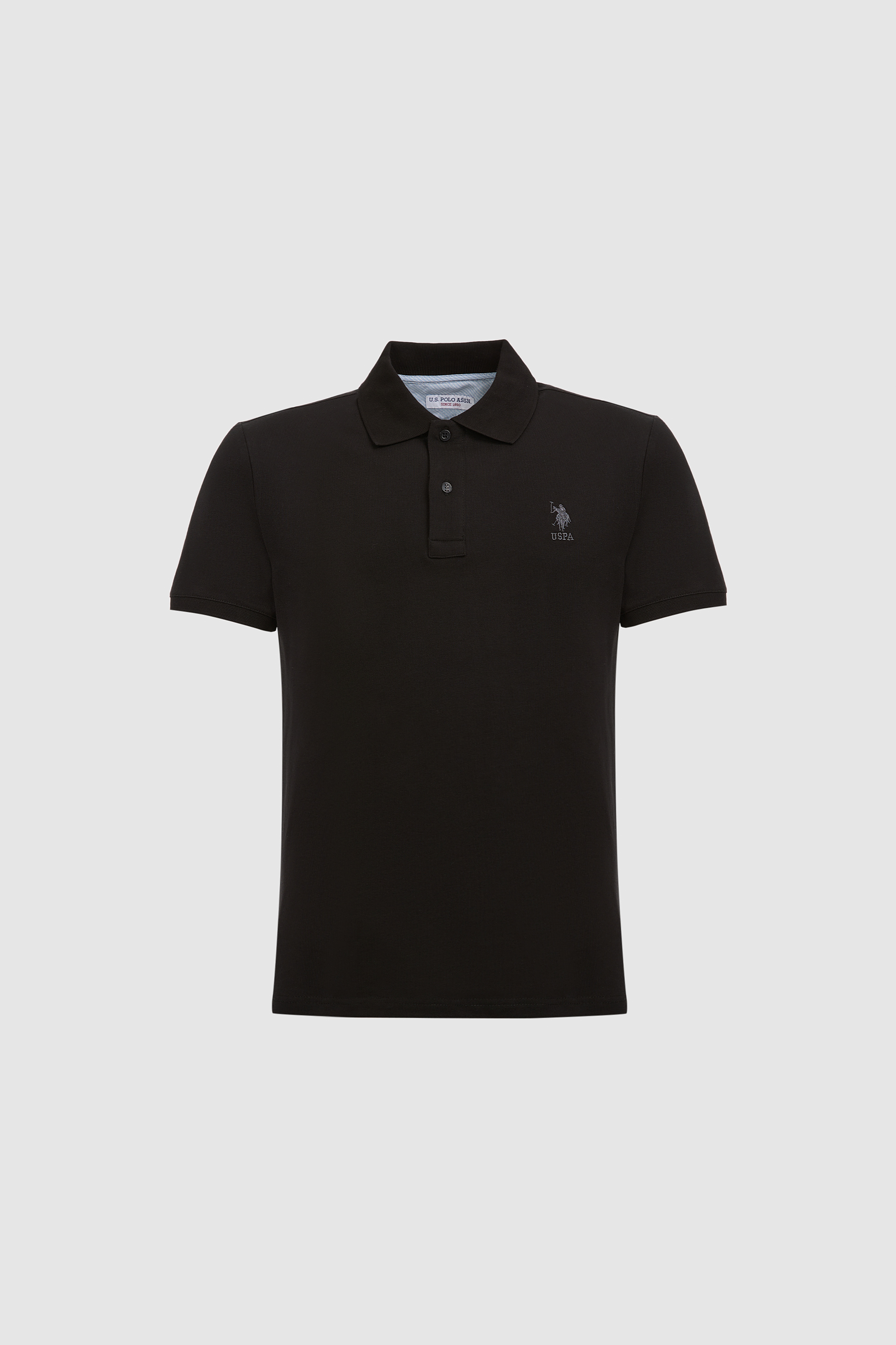 Erkek Siyah Slim Fit Polo Yaka Basic Tişört