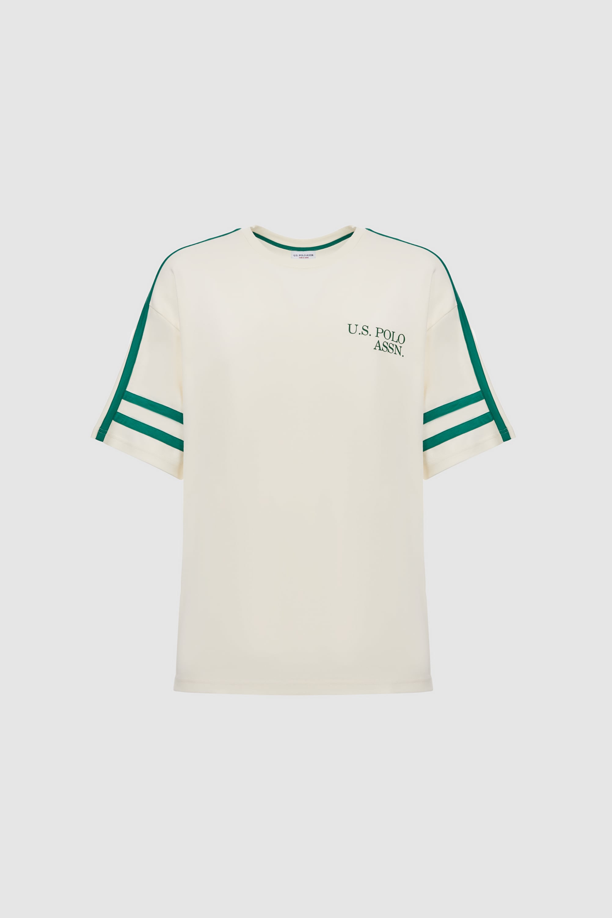 Erkek Krem Comfort Fit Bisiklet Yaka Tişört - 50322441021