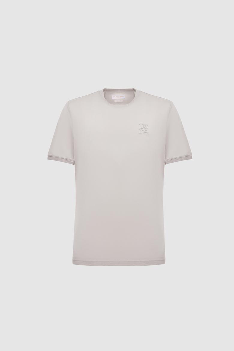 Erkek Açık Gri Regular Fit Bisiklet Yaka Tişört - 50325306019