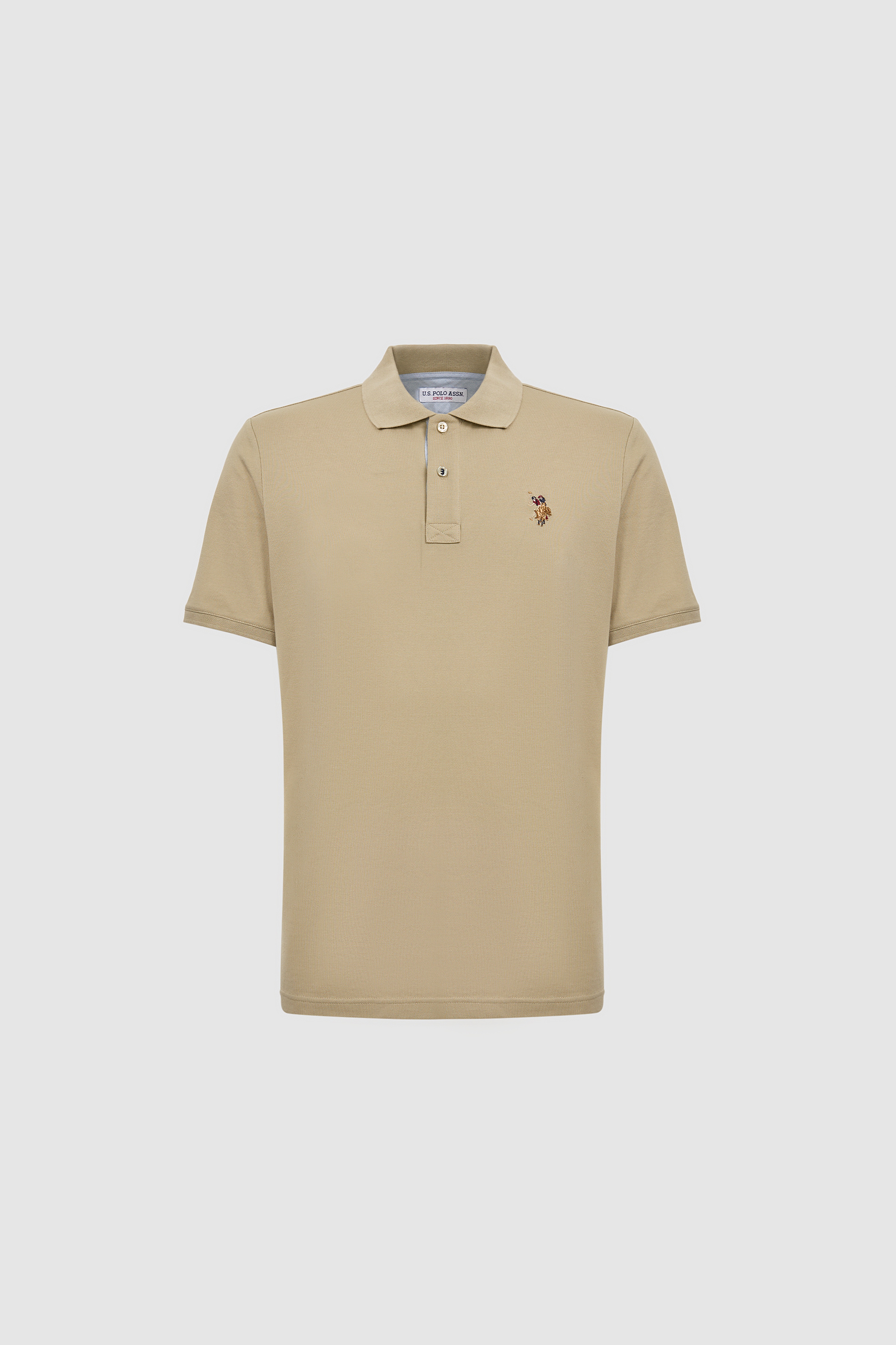 Erkek Açık Haki Regular Fit Polo Yaka Basic Tişört - Image 7