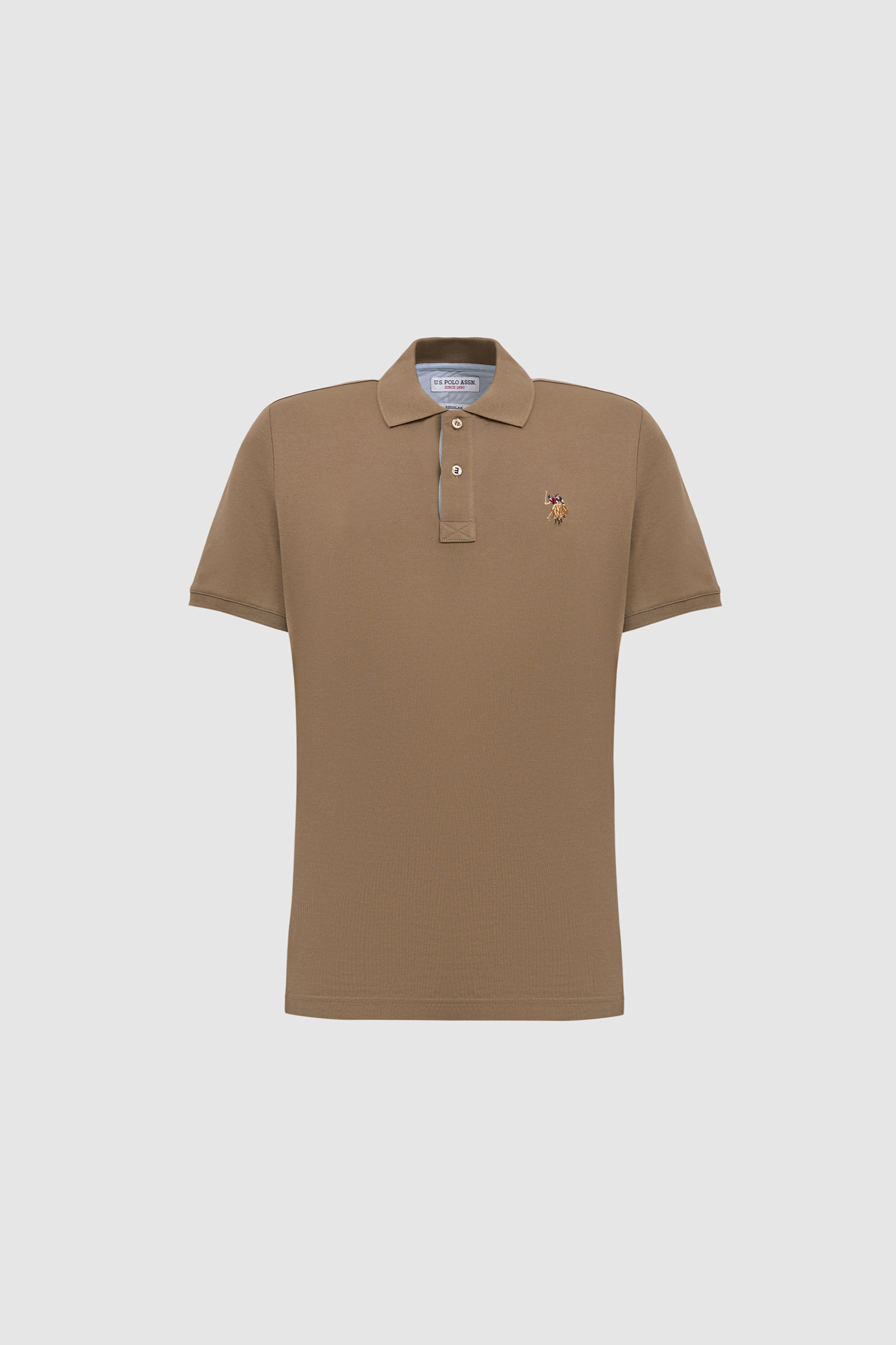 Erkek Haki Regular Fit Polo Yaka Basic Tişört