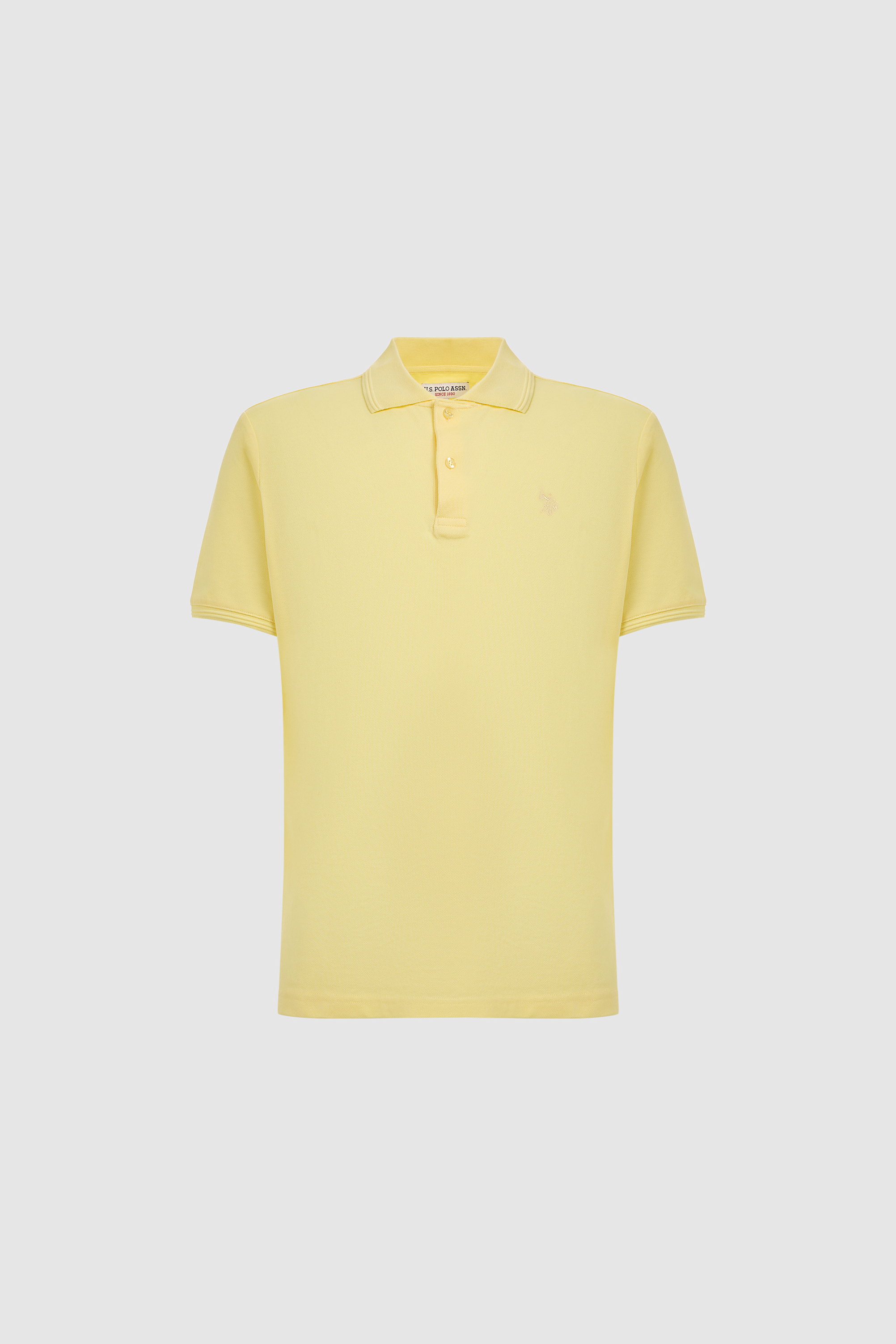 Erkek Açık Sarı Regular Fit Polo Yaka Basic Tişört - 50324938047