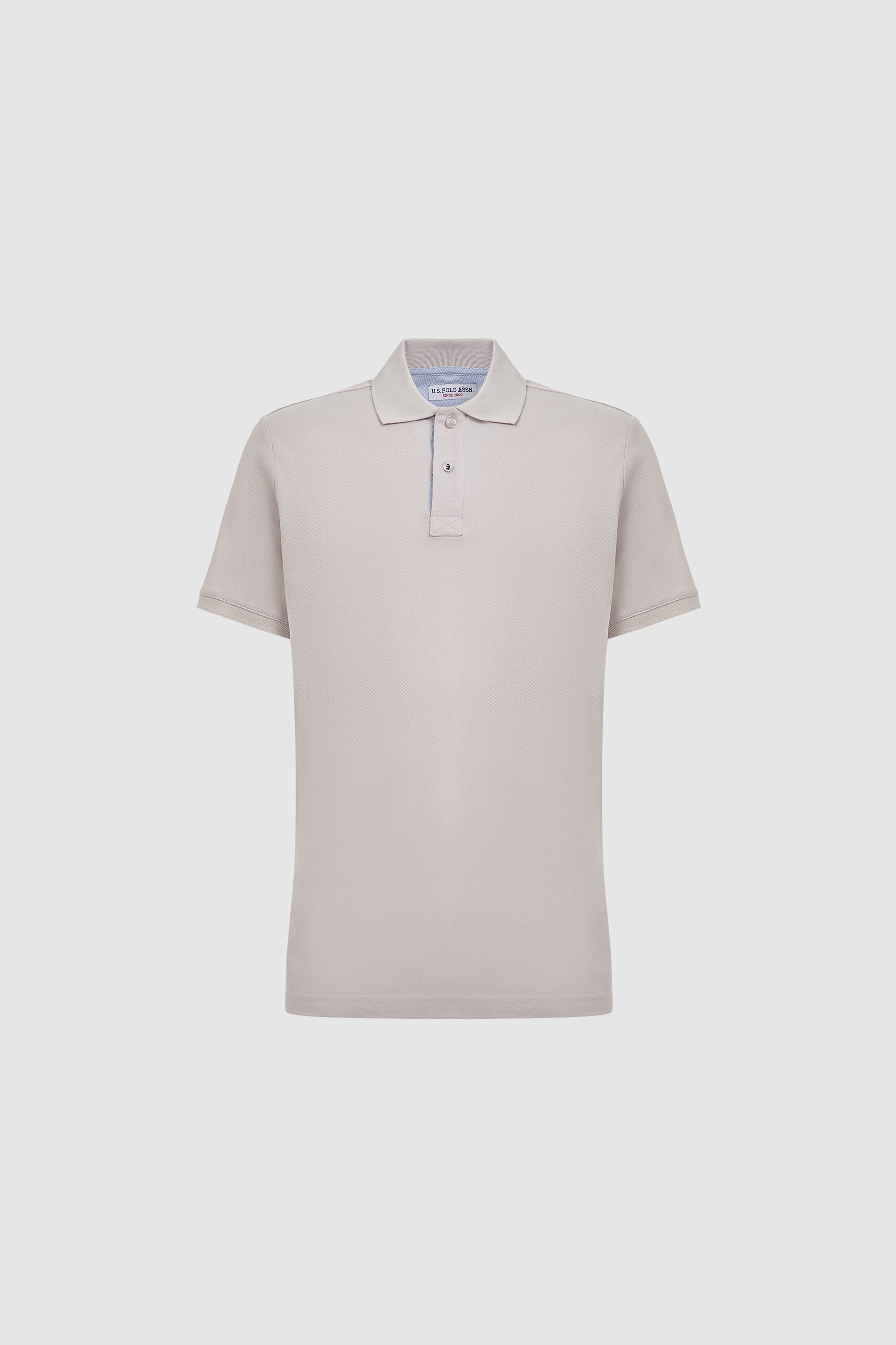 Erkek Açık Gri Regular Fit Polo Yaka Basic Tişört