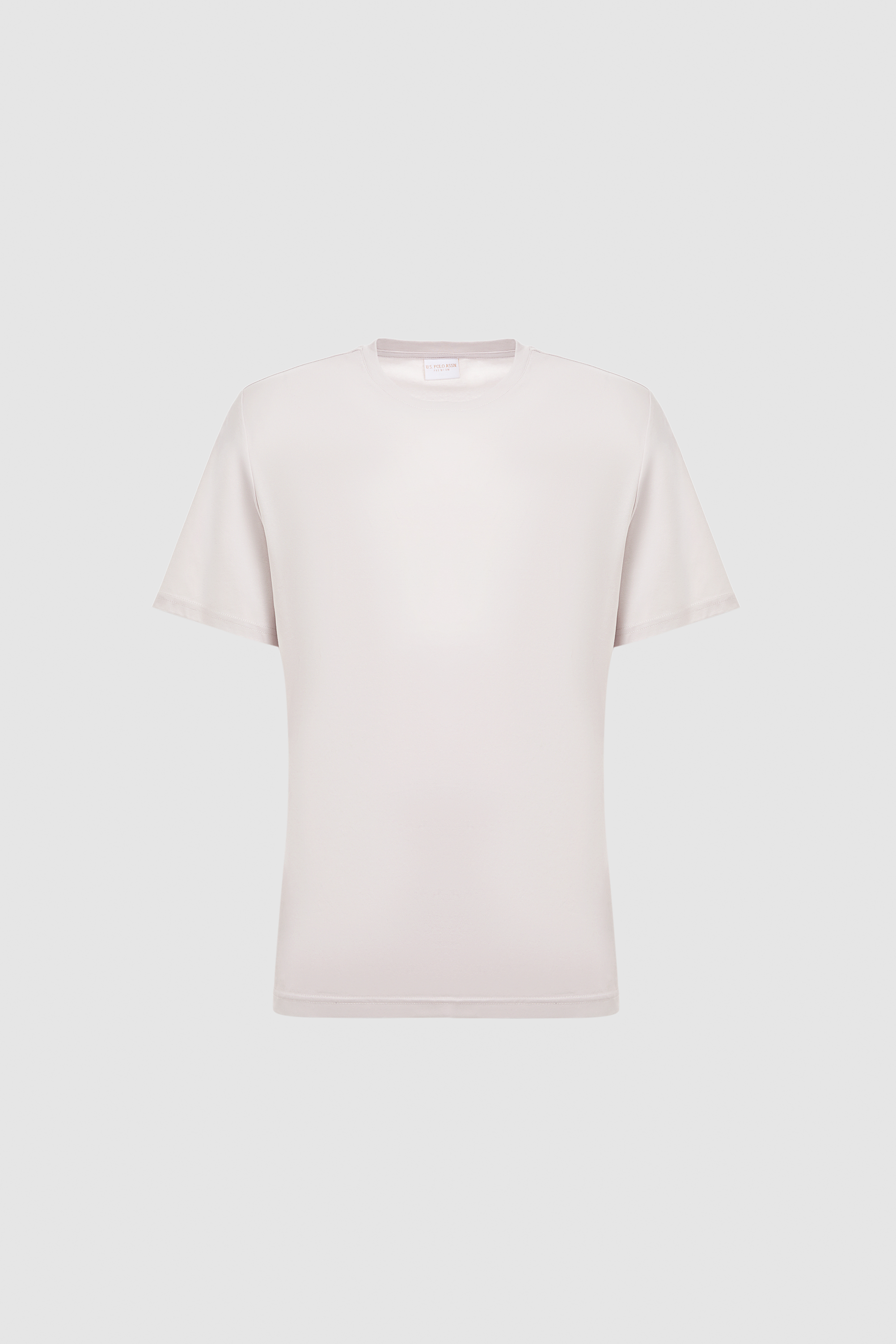 Erkek Açık Gri Regular Fit Bisiklet Yaka Basic Tişört - 50324943068