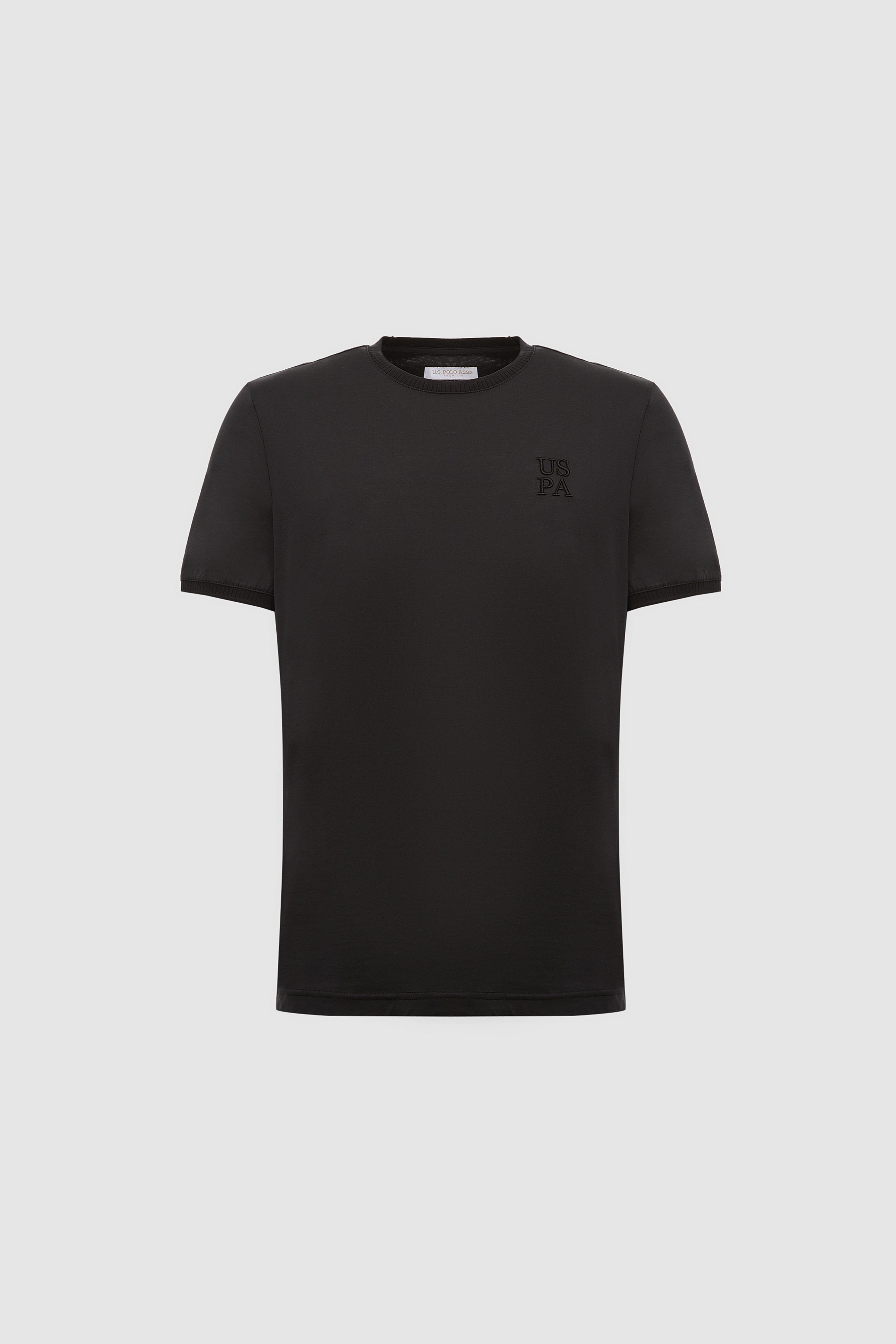Erkek Siyah Regular Fit Bisiklet Yaka Tişört