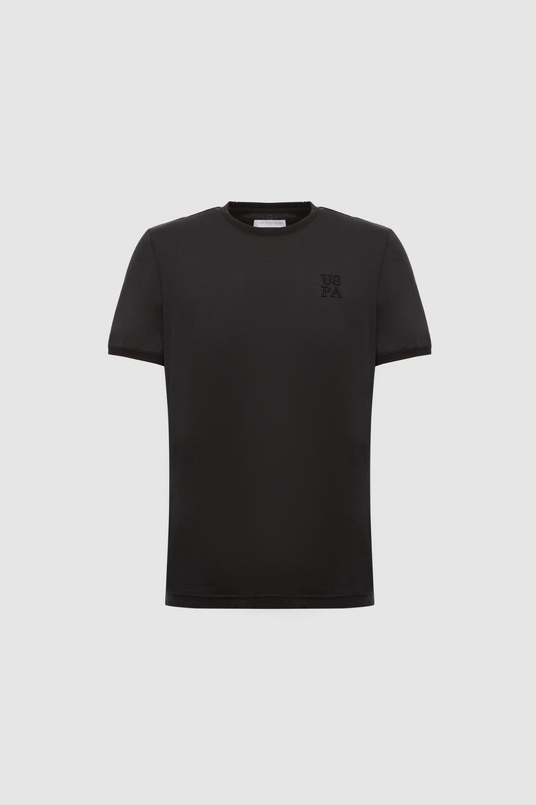 Erkek Siyah Regular Fit Bisiklet Yaka Tişört - 50325306006