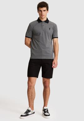 Erkek Antrasit Melanj Regular Fit Polo Yaka Basic Tişört - 50326978065