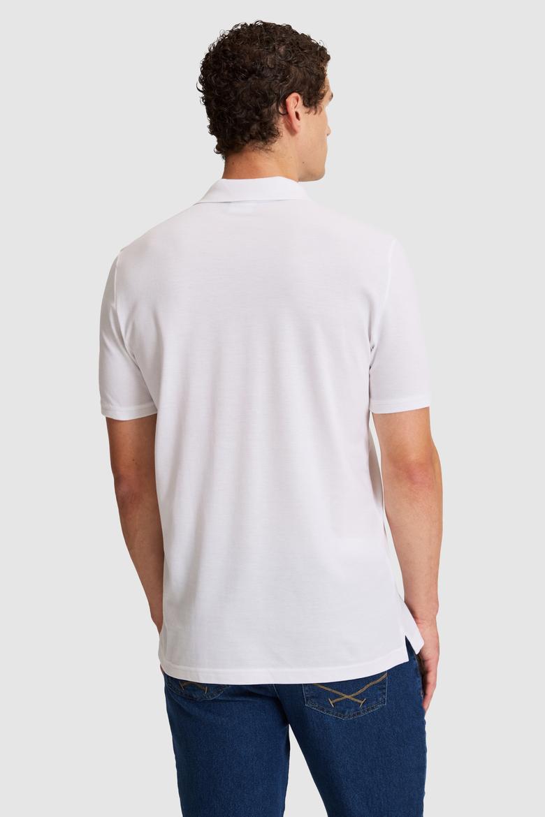Erkek Beyaz Regular Fit Polo Yaka Tişört - 50326995012