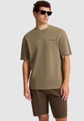 Erkek Haki Comfort Fit Bisiklet Yaka Tişört - 50326950009