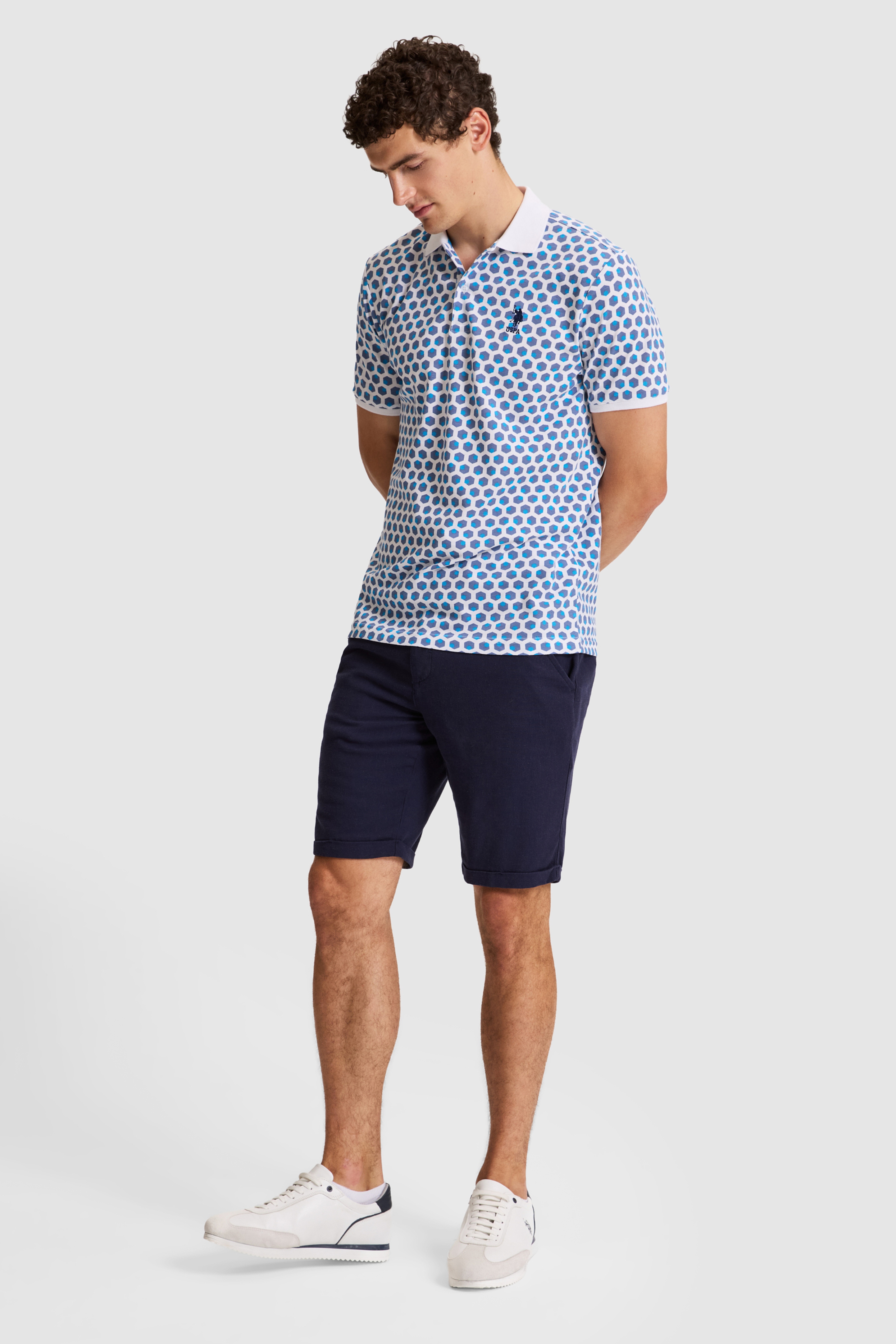 Erkek Beyaz Regular Fit Polo Yaka Tişört - Image 4