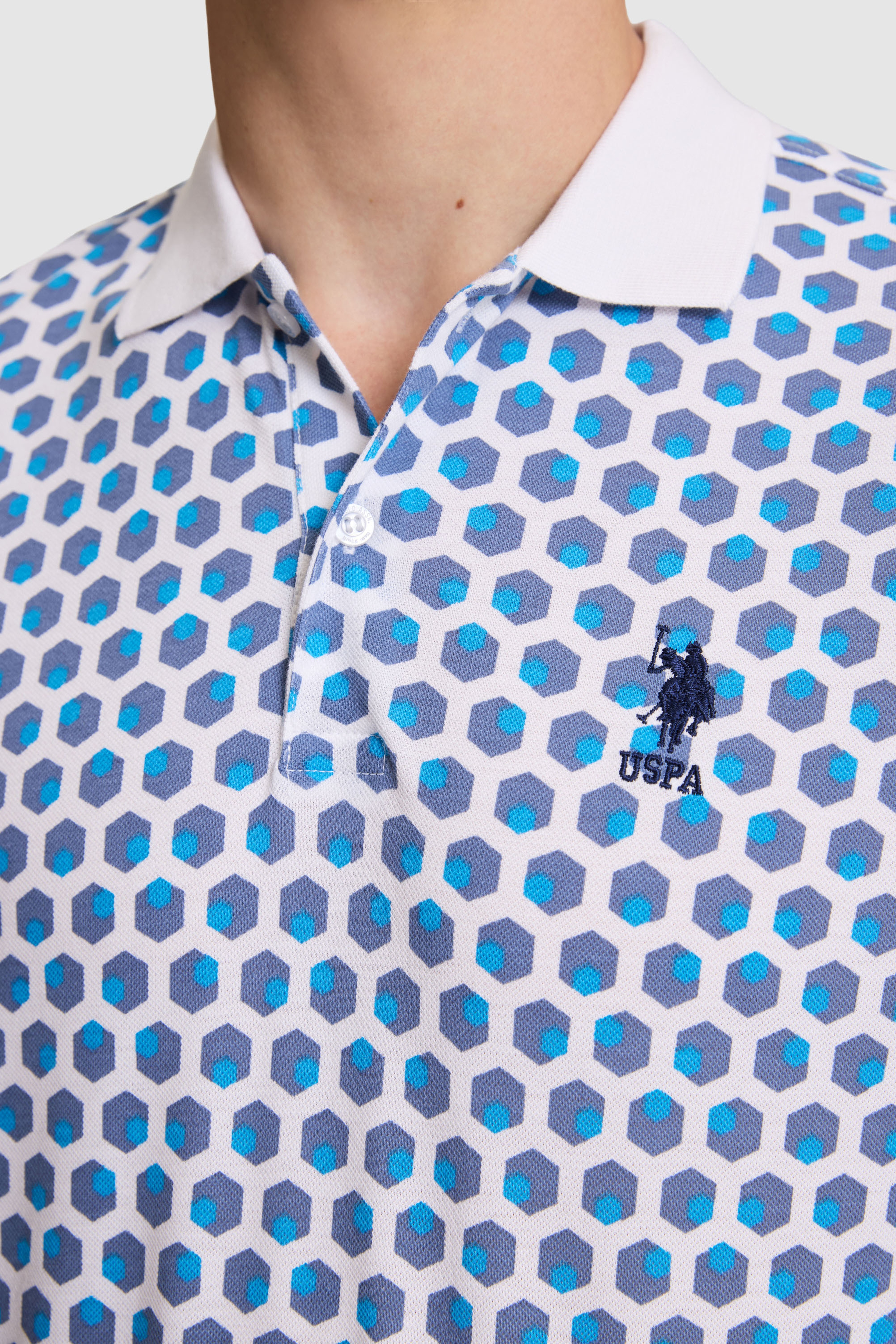Erkek Beyaz Regular Fit Polo Yaka Tişört - Image 6