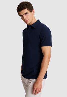 Erkek Lacivert Slim Fit Polo Yaka Basic Tişört - 50327003047