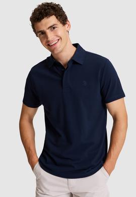 Erkek Lacivert Slim Fit Polo Yaka Basic Tişört - 50327003047