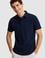 Erkek Lacivert Slim Fit Polo Yaka Basic Tişört