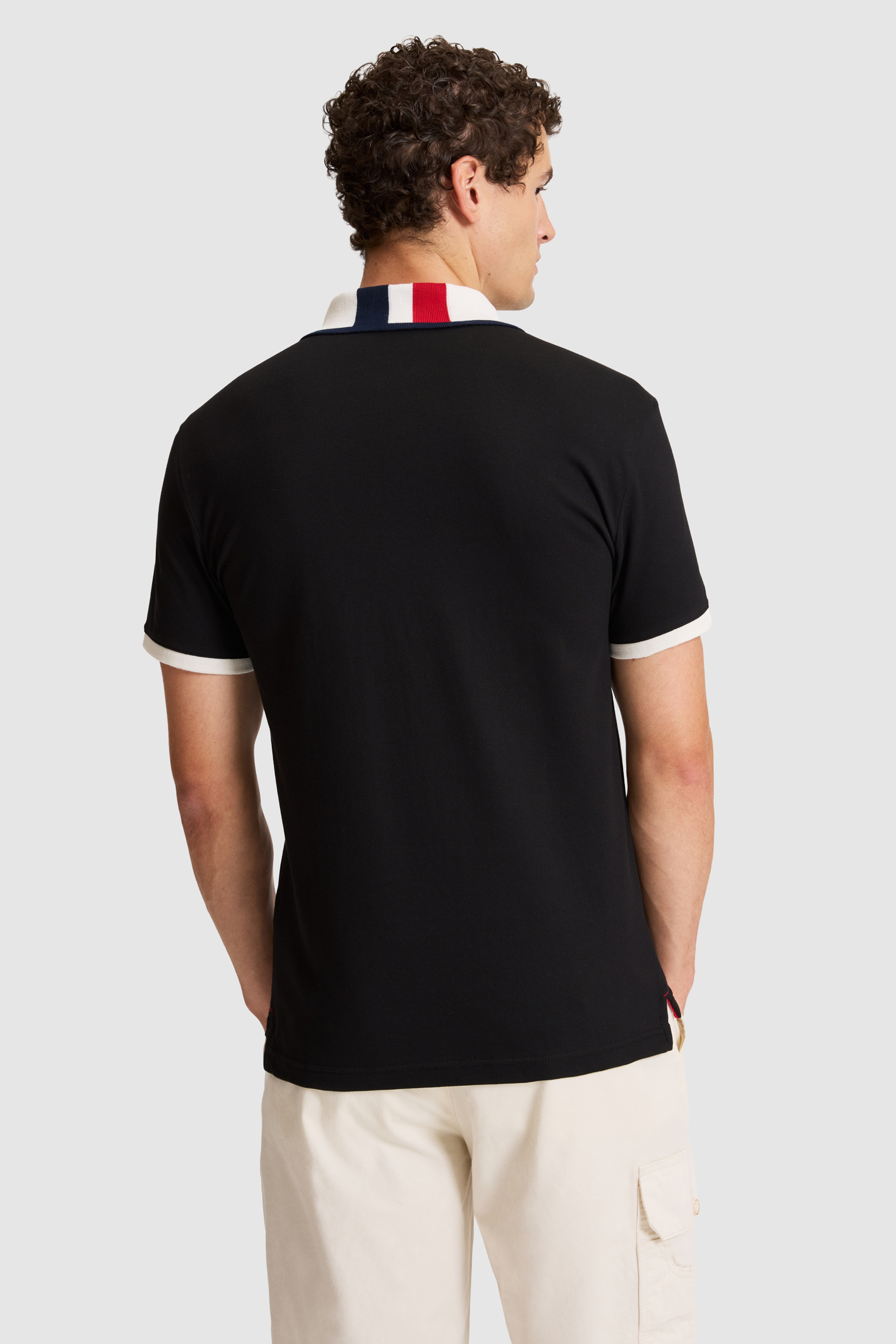 Erkek Siyah Slim Fit Polo Yaka Basic Tişört - Image 5
