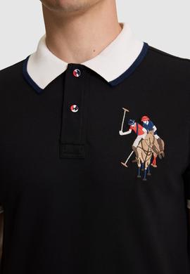Erkek Siyah Slim Fit Polo Yaka Basic Tişört - 50322299044