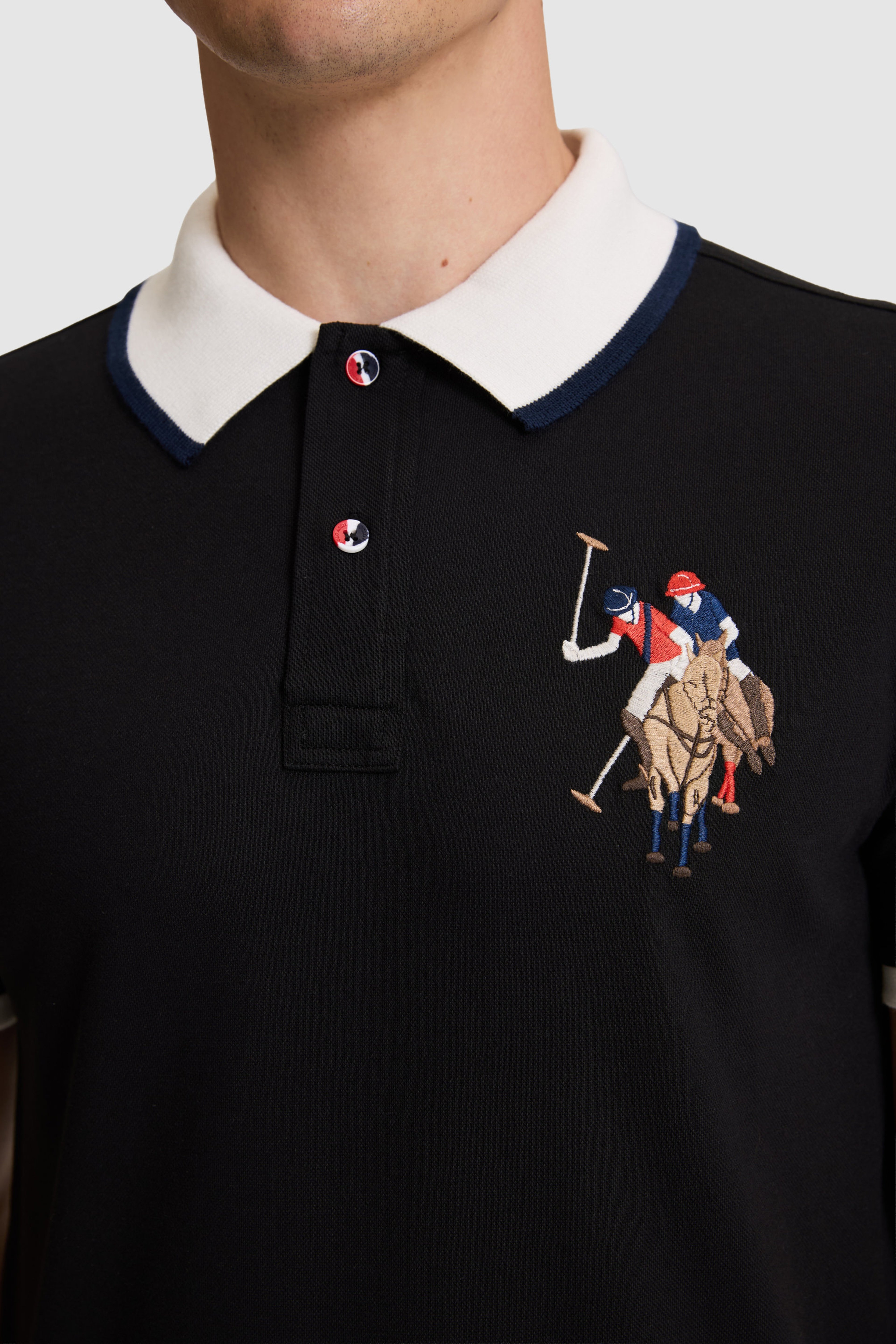 Erkek Siyah Slim Fit Polo Yaka Basic Tişört - Image 6