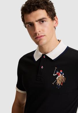 Erkek Siyah Slim Fit Polo Yaka Basic Tişört - 50322299044