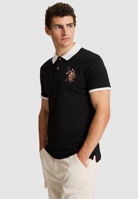 Erkek Siyah Slim Fit Polo Yaka Basic Tişört - 50322299044