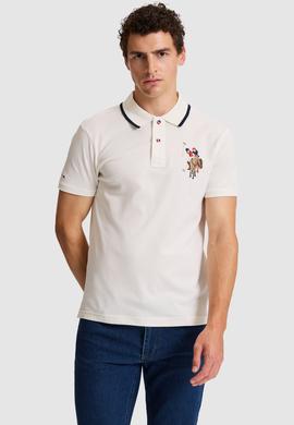 Erkek Beyaz Slim Fit Polo Yaka Basic Tişört - 50322299087