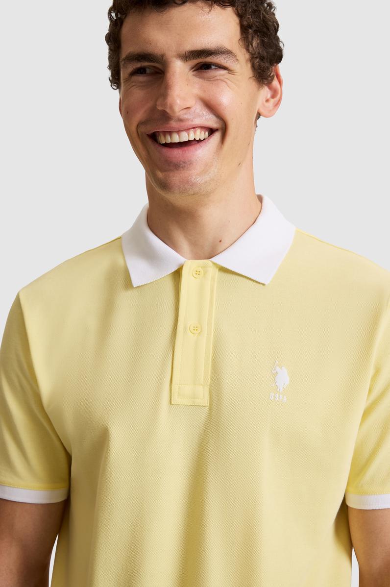 Erkek Açık Sarı Regular Fit Polo Yaka Tişört