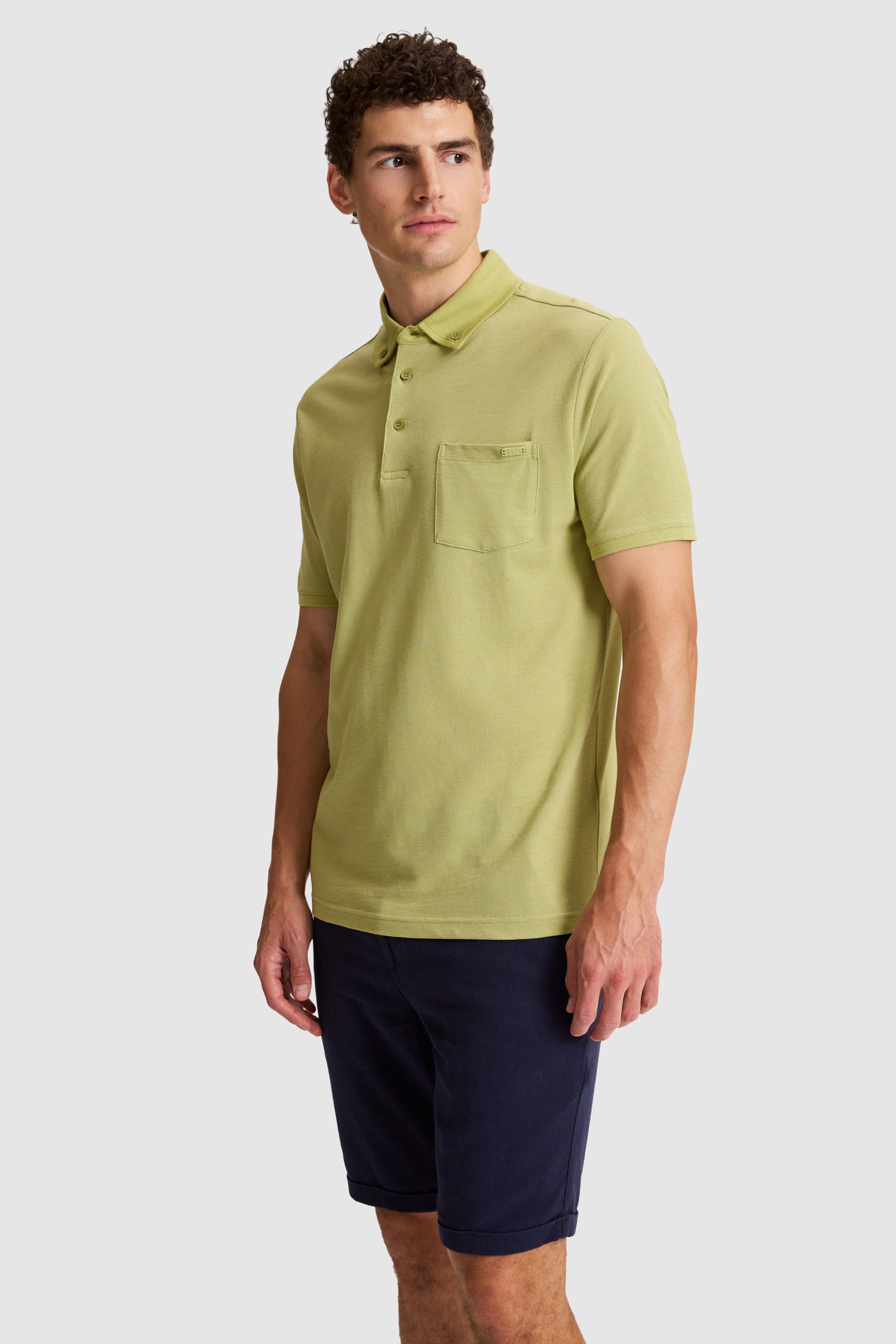 Erkek Yeşil Regular Fit Polo Yaka Tişört - Image 3